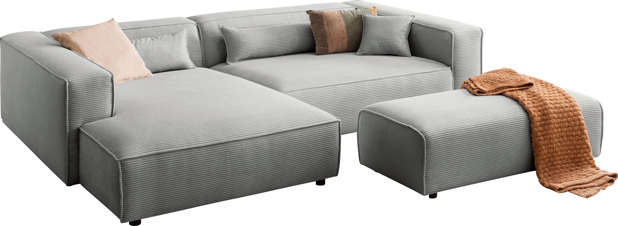 LeGer Home by Lena Gercke Ecksofa "PIARA XXL, L-Form, Schlaffunktion, Cord, günstig online kaufen