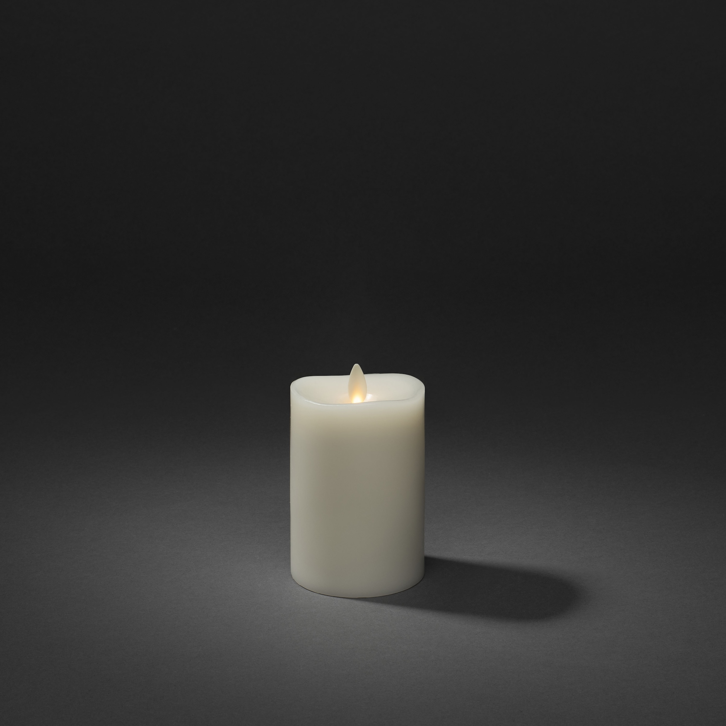 KONSTSMIDE LED-Kerze, LED Echtwachskerze cremeweiß, mit 3D Flamme und geschmolzener Kante