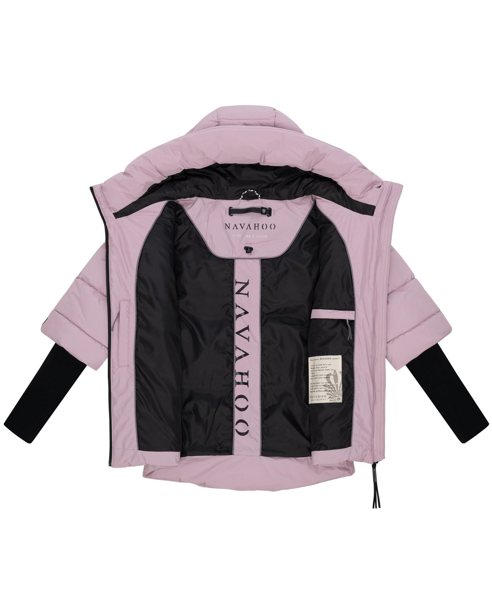 Navahoo Steppjacke »Lotusherz XIV«, mit Kapuze, Warme gesteppte Winterjacke mit Rippstrickärmeln