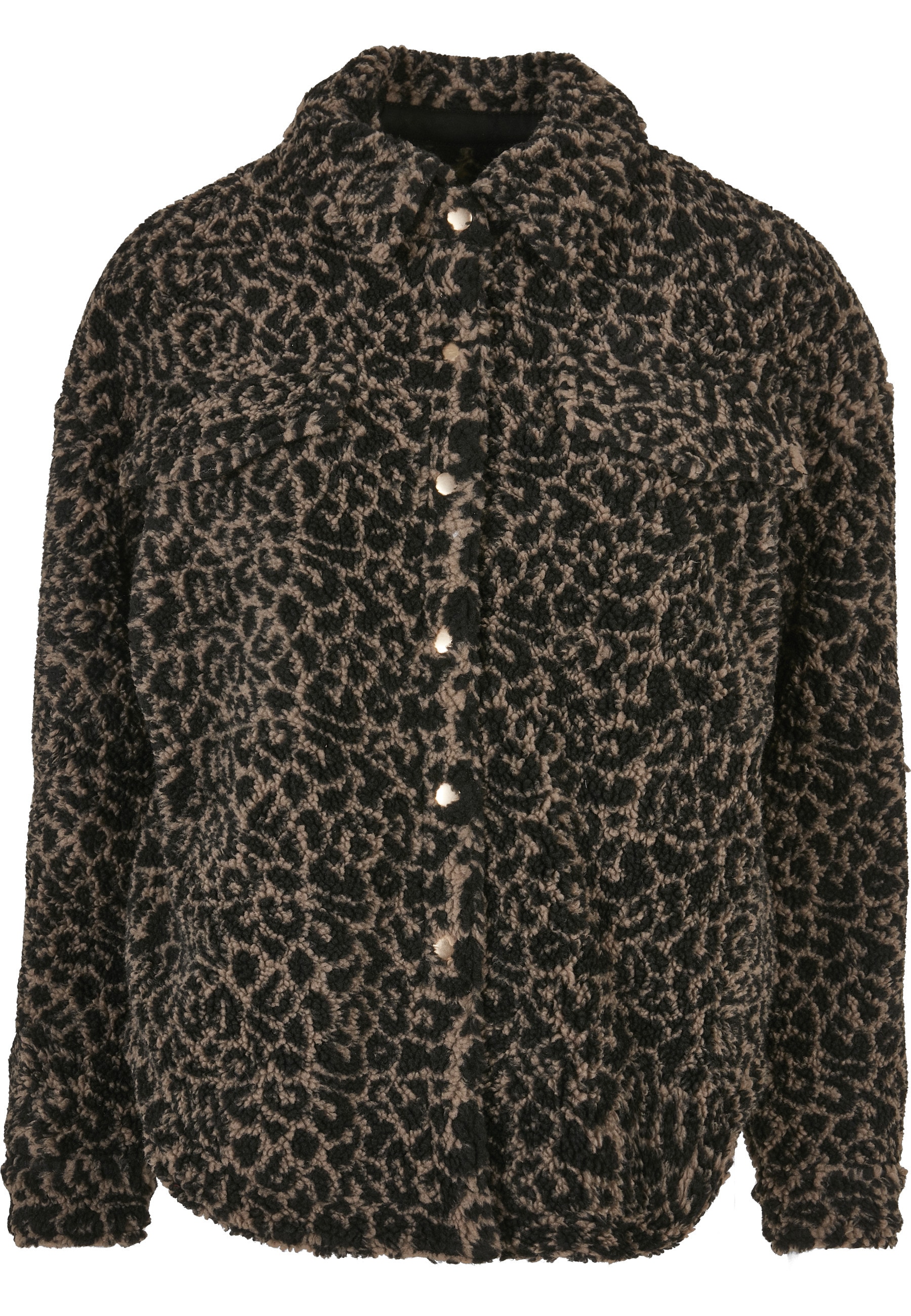URBAN CLASSICS Langmantel "Urban Classics Damen Ladies AOP Sherpa Overshirt" 1 Stk.