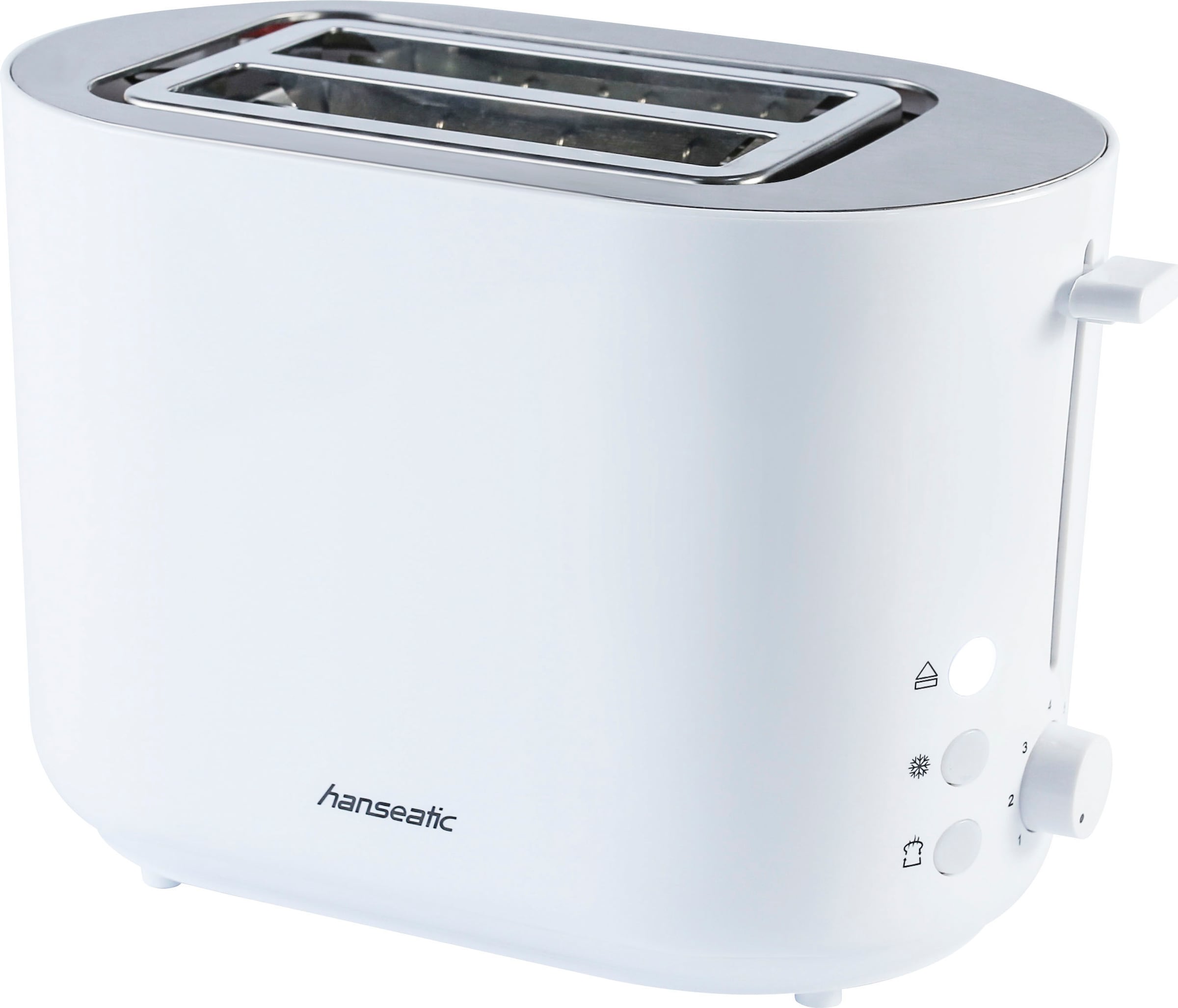 Hanseatic Toaster "HT2850WD", 2 kurze Schlitze, für 2 Scheiben, 850 W, mit Brötchenaufsatz