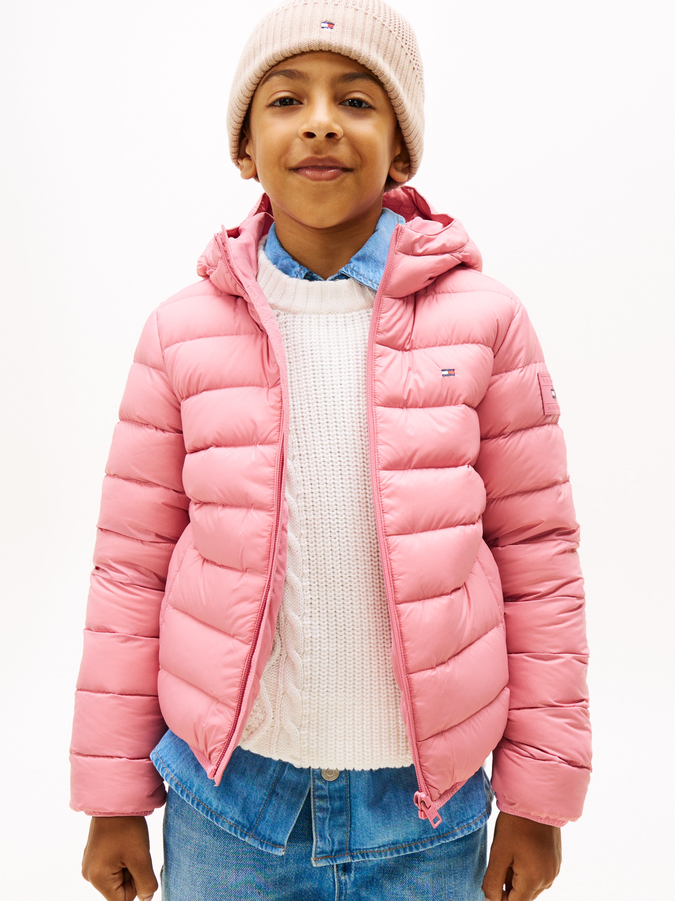 Tommy Hilfiger Steppjacke "U LIGHT DOWN HOODED JACKET" mit Kapuze Kinder bis 16 Jahre