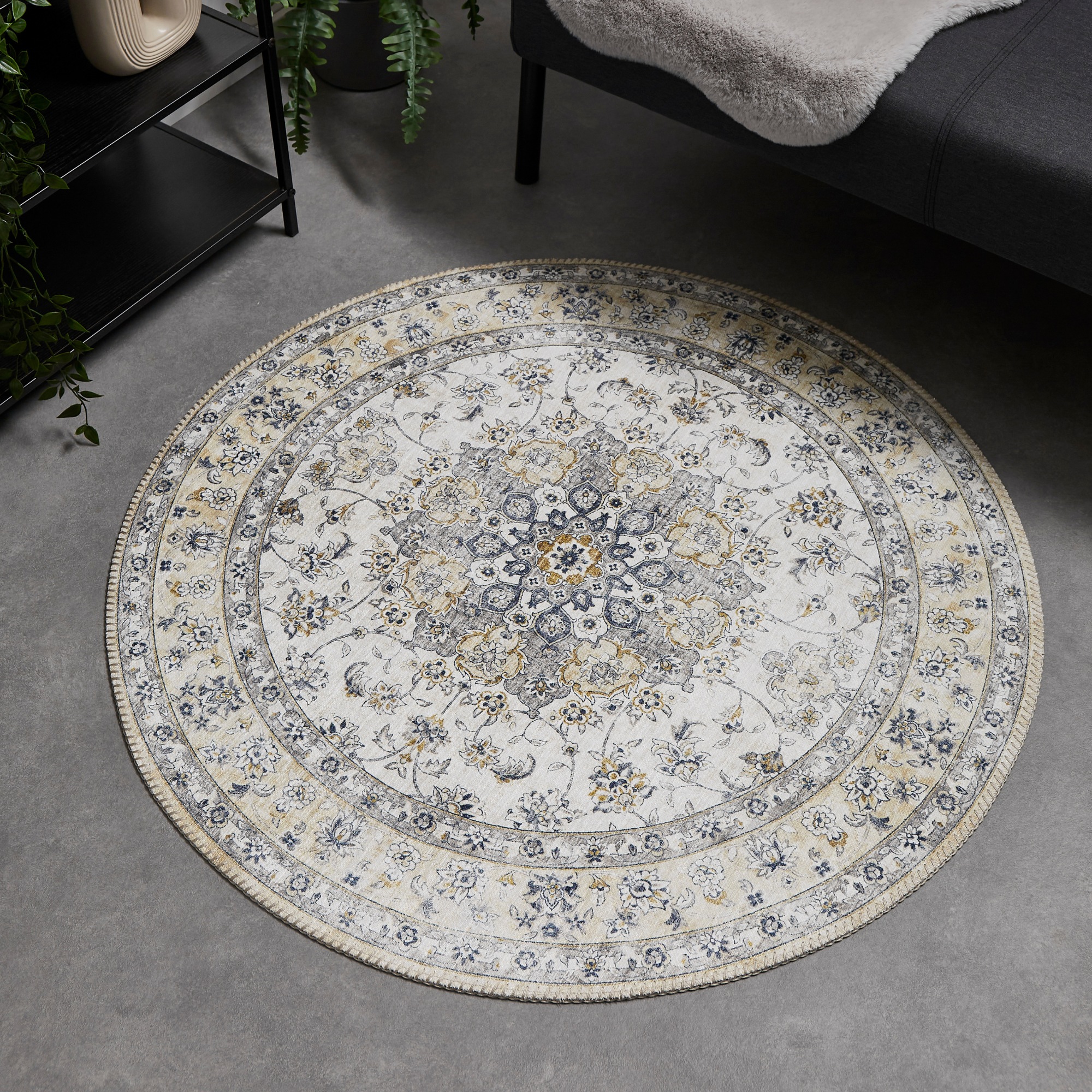 LUXOR living Teppich »Prima 3 rund«, rechteckig, 7 mm Höhe, Kurzflor, Orient-Optik, Vintage Design