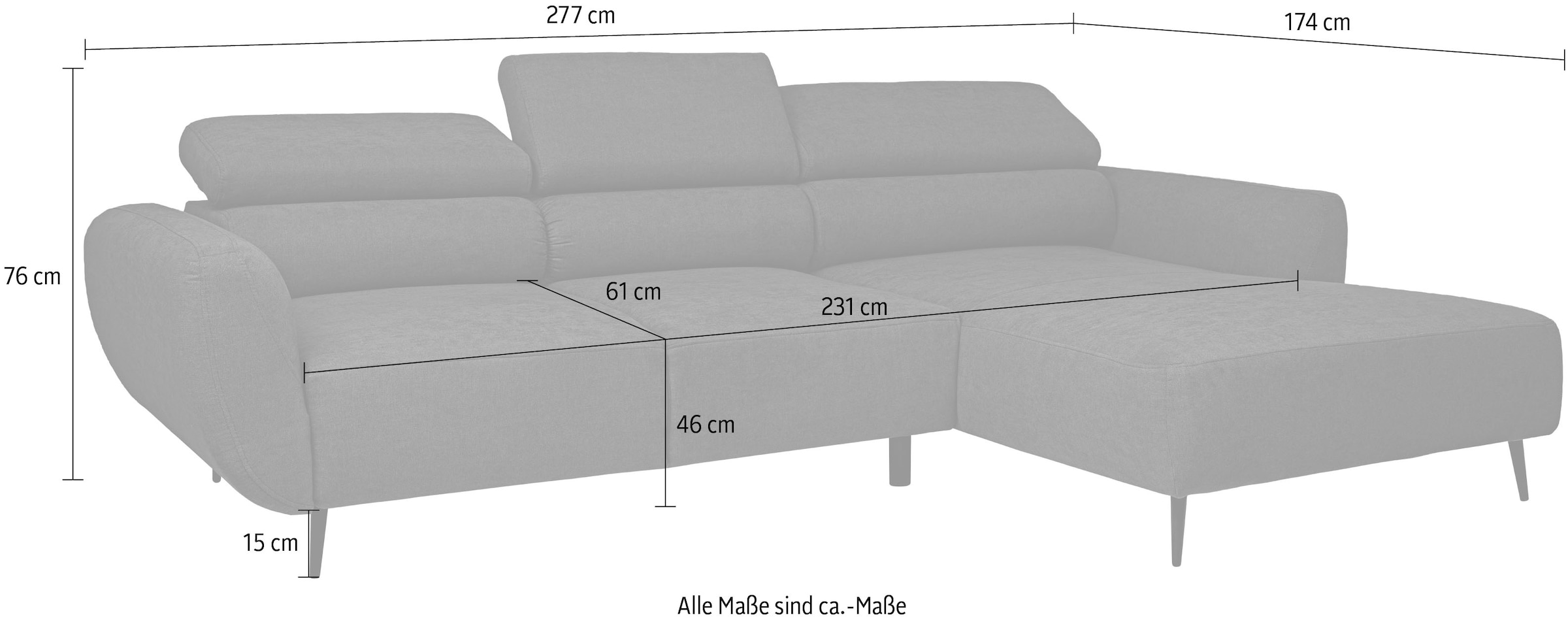 WERK2 Ecksofa »Alisson, mit elektrischer Sitztiefenverstellung, L-Form, Breite 277 cm«, Alisson – flexibler Komfort mit modernem Design und smarten Details.