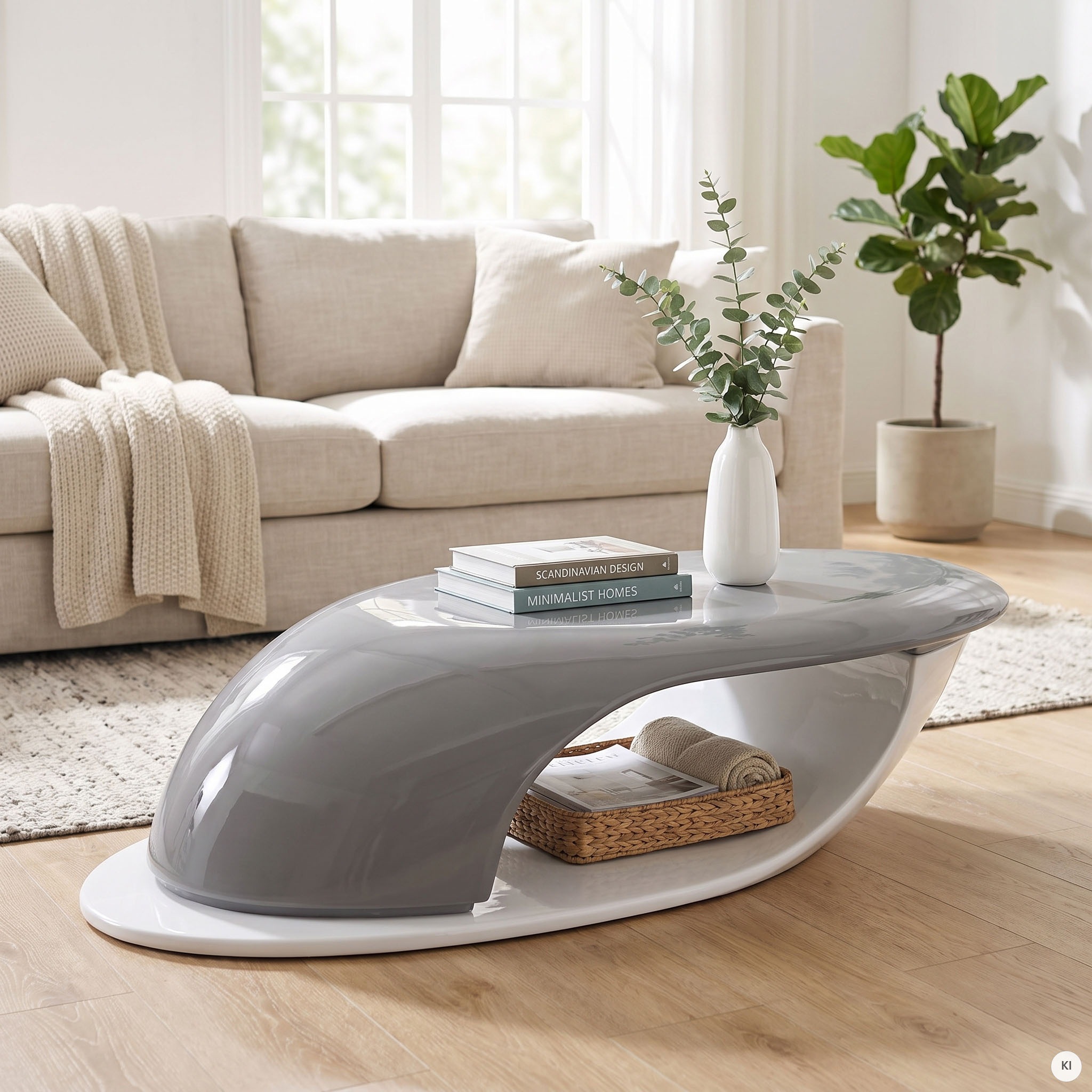 SalesFever Couchtisch "Lignano Coffeetable - stilvoller Mittelpunkt" Fiberglas-Couchtisch: Zweifarbiges Design, unvergleichlicher Stil