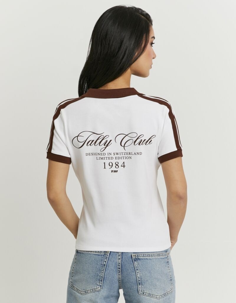 Tally Weijl Poloshirt "STSCOMITSKI" Baumwollmischung, Poloshirt, verkürzt g günstig online kaufen