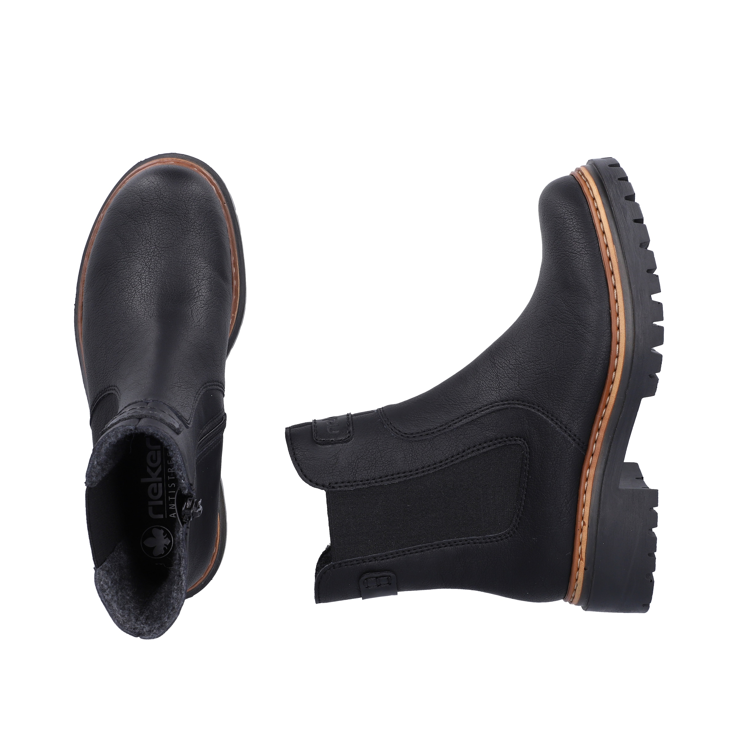 Rieker Chelseaboots  Stiefelette, Boots, markanter Laufsohle, Stretch außen, schmale Form