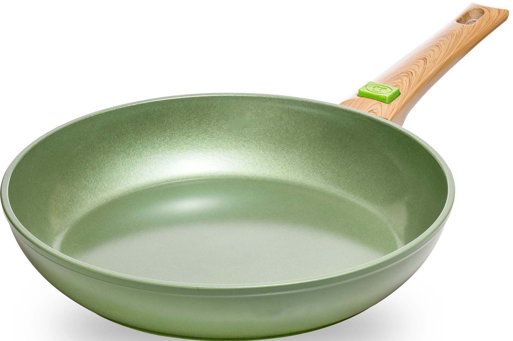 JUST VEGAN Pfannen-Set »CeraVegan«, Aluminium, (Set, 2 tlg.), pflanzliche Keramikbeschichtung, abnehmbarer Griff, Induktion