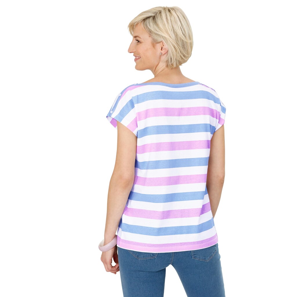 Damenmode Shirts & Sweatshirts Classic Basics T-Shirt »Shirt«, (1 tlg.) rosé-bleu-gestreift Damenmode Shirts & Sweatshirts Classic Basics T-Shirt »Shirt«, (1 tlg.) rosé-bleu-gestreift