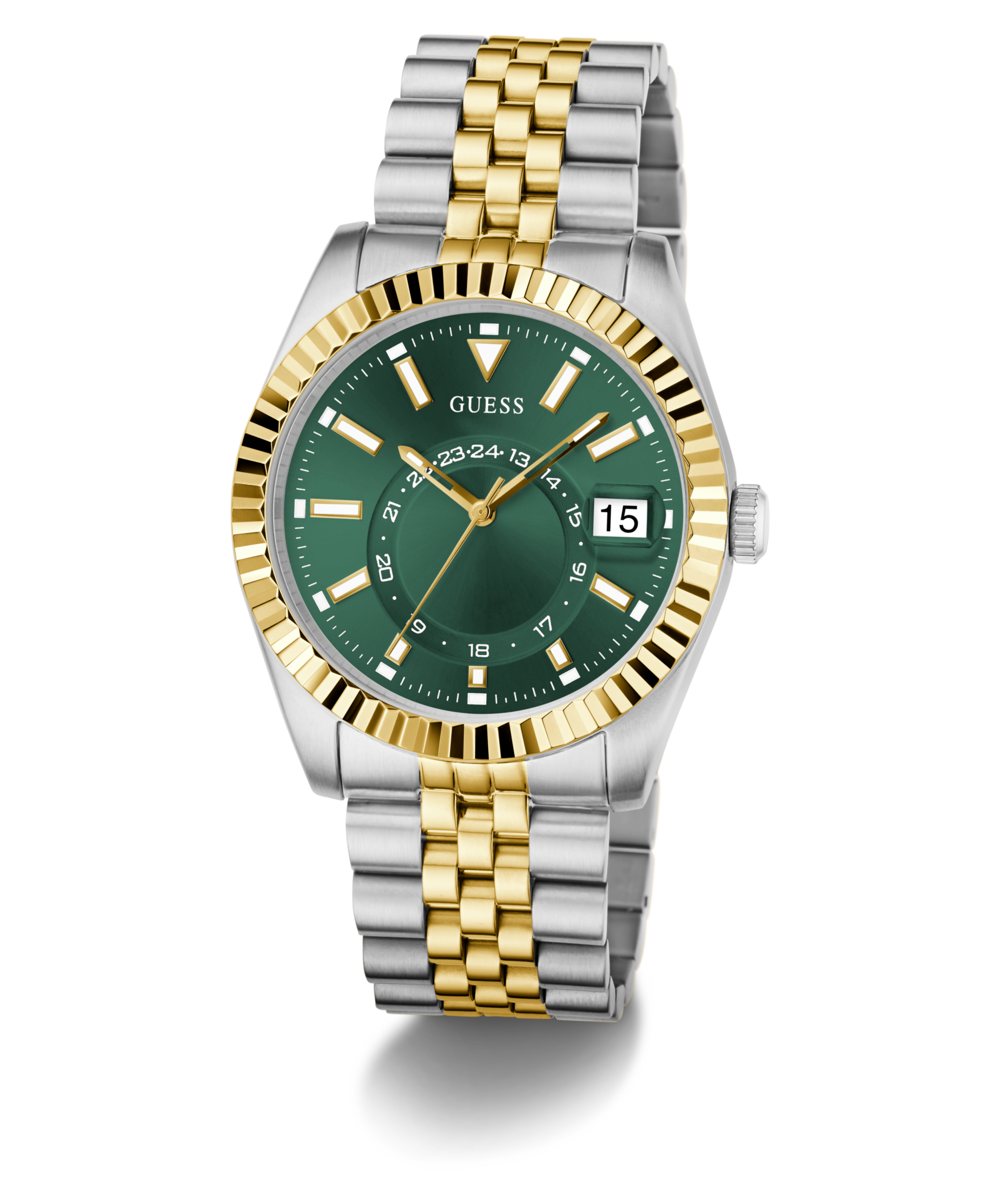 Guess Quarzuhr »JADEN« Armbanduhr, Herrenuhr, Edelstahlarmband, Datum