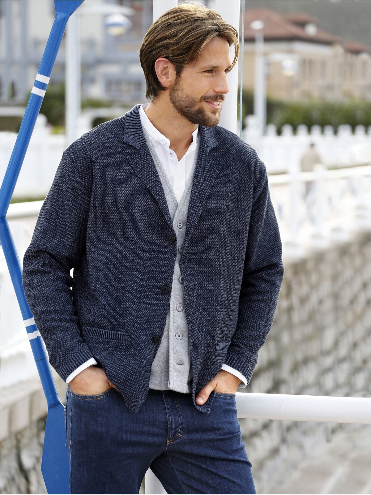 Jan Vanderstorm Strickjacke »Strickjacke ASGER«, in leichtem Baumwoll-Mix
