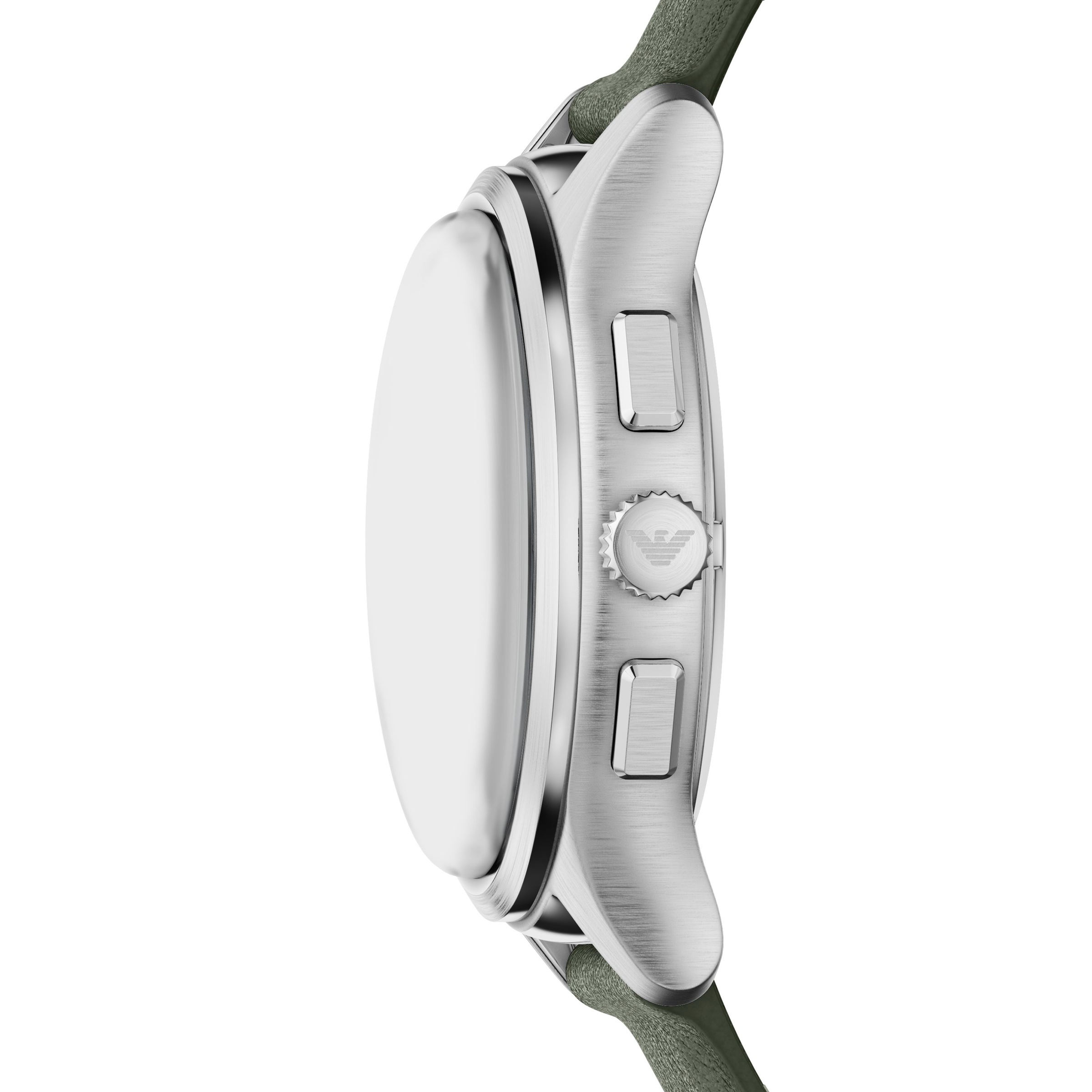 Emporio Armani Chronograph Quarzuhr, Armbanduhr, Lederarmband, analog, Tag, Stoppfunktion
