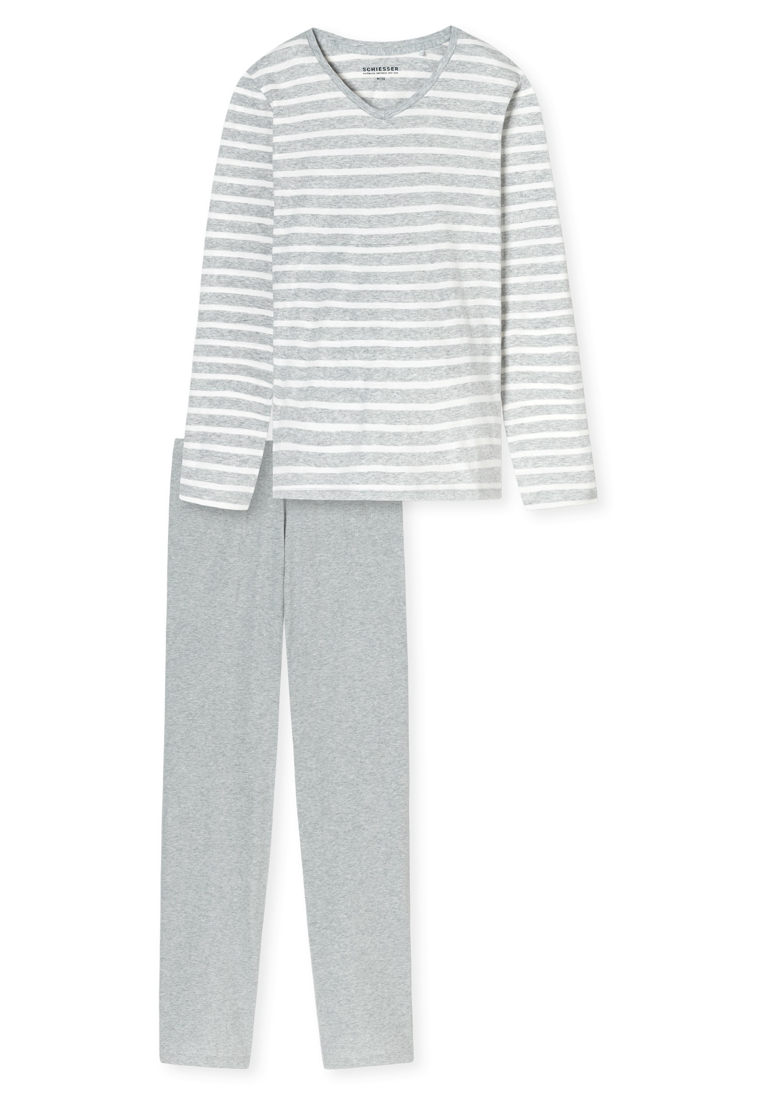 Schiesser Schlafanzug "Casual Essentials", (2 tlg.), Baumwolle, V-Ausschnit günstig online kaufen