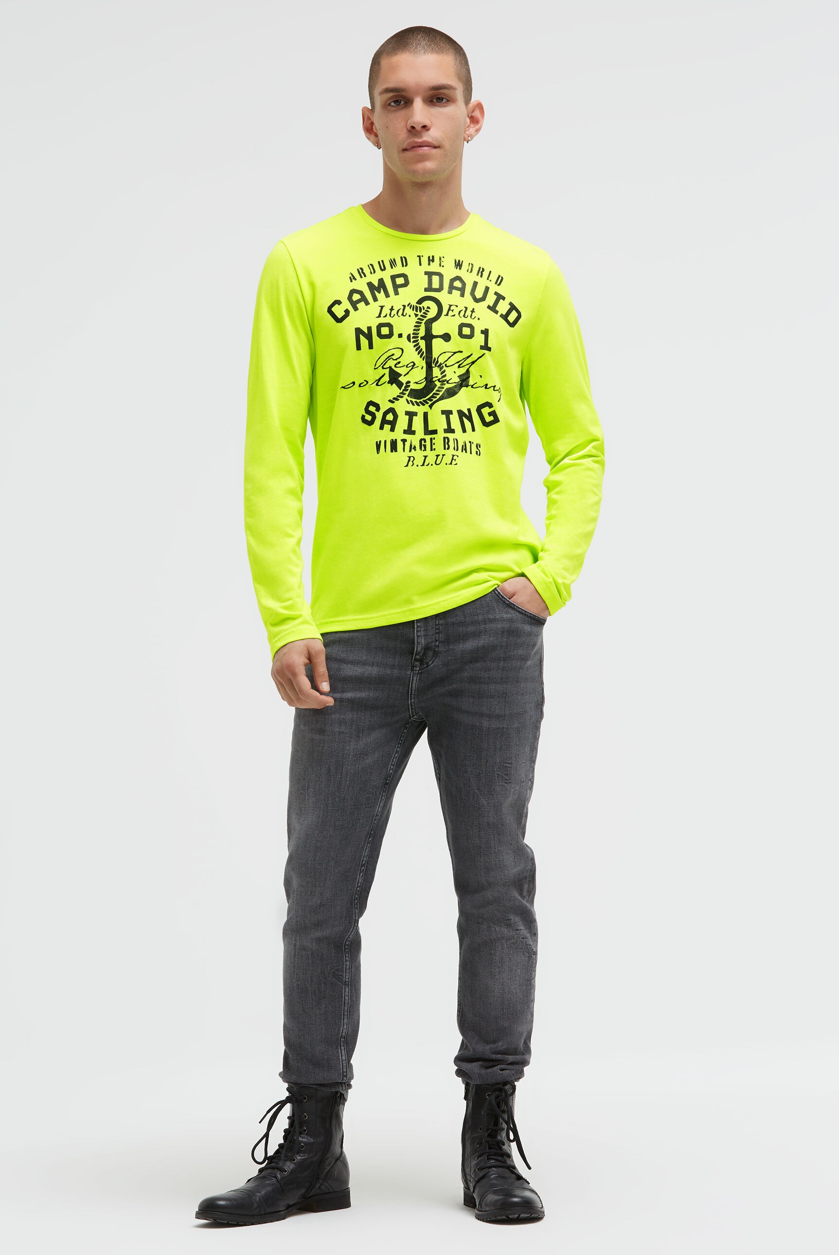 CAMP DAVID Rundhalsshirt aus Baumwolle