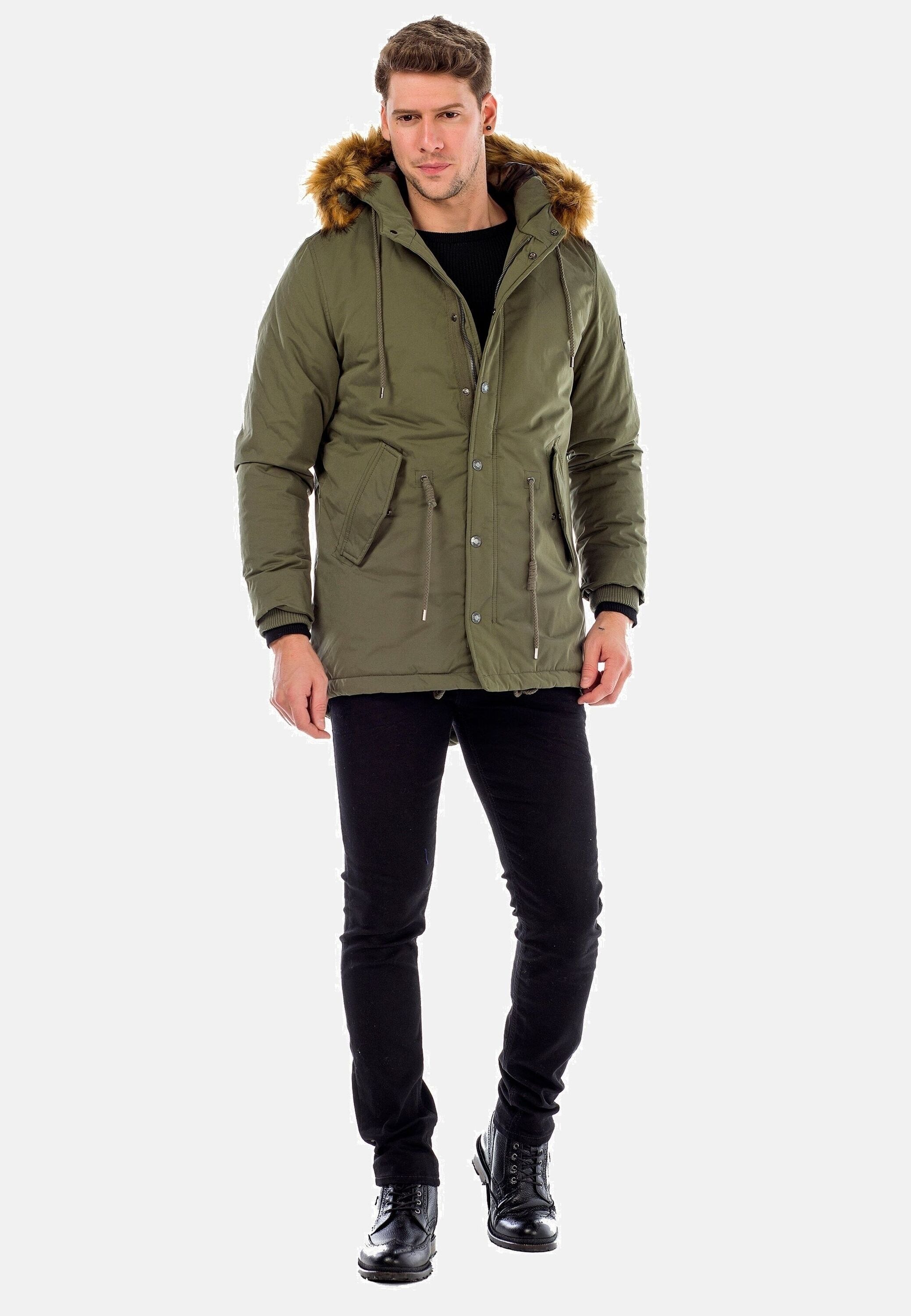 Cipo & Baxx Winterjacke »Jacke«, mit Kapuze, mit Kordelzug zur Taillierung, CM150
