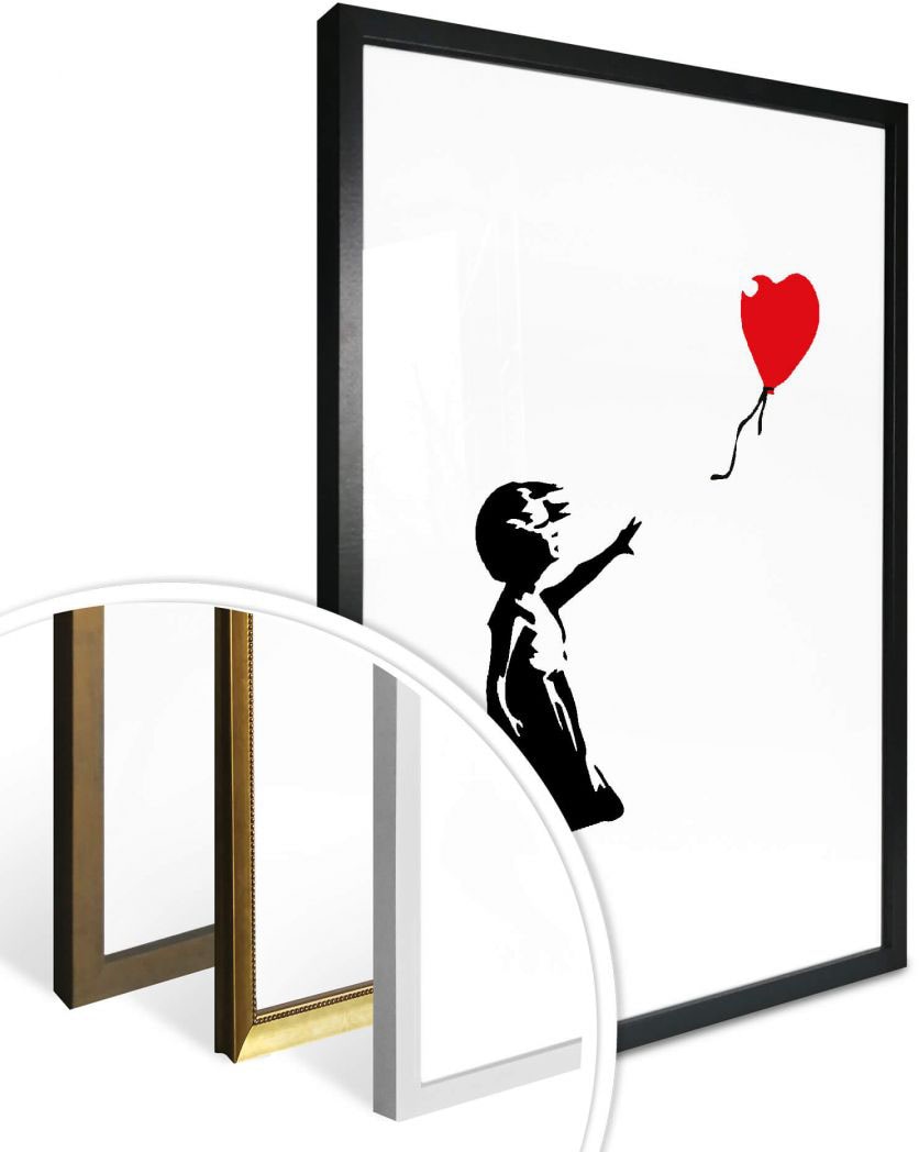 Wall-Art Poster »Graffiti Bilder Girl with the red balloon«, Menschen, (1 St.),  Poster, Wandbild, Bild, Wandposter bestellen | BAUR