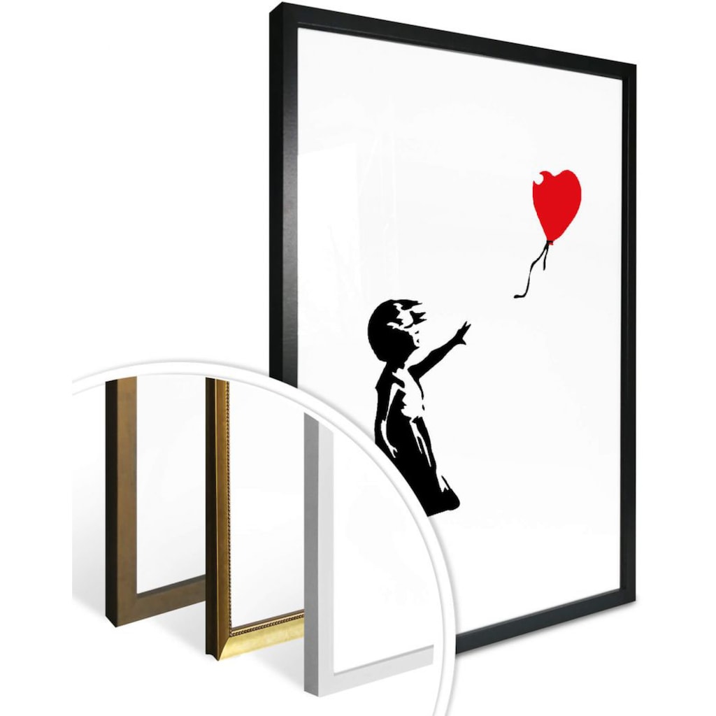 Wall-Art Poster »Graffiti Bilder Girl with the red balloon«, Menschen, (1 St.)