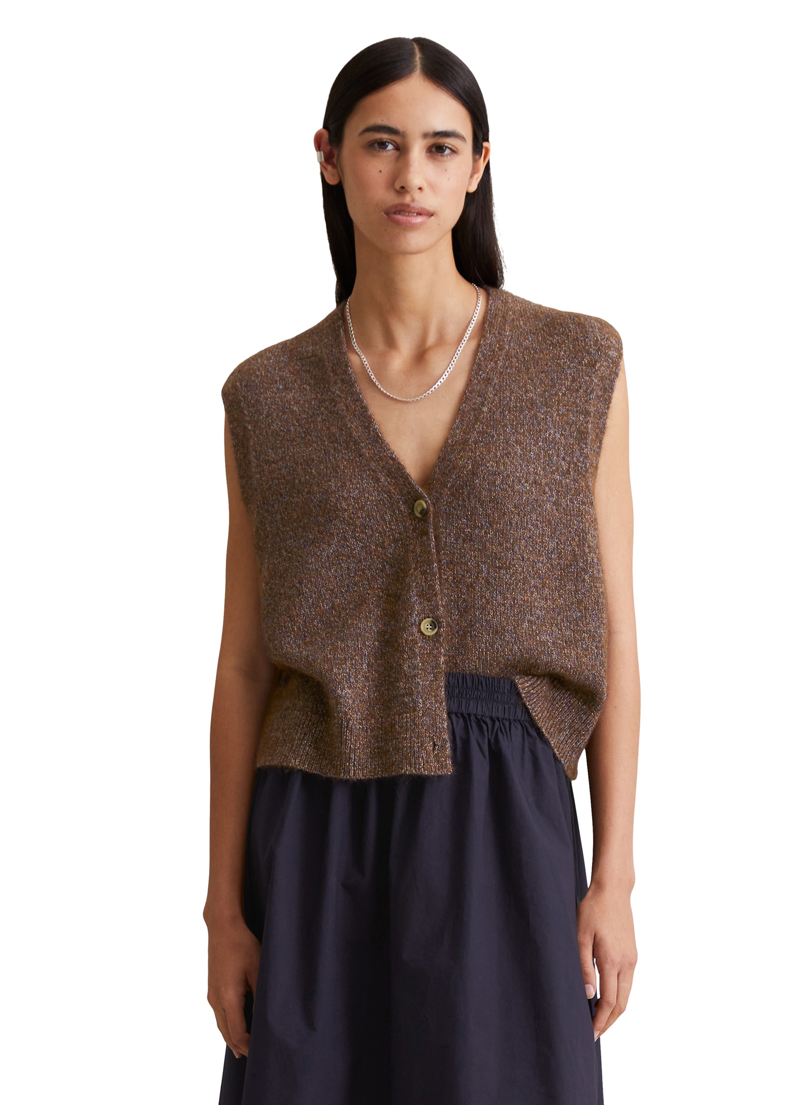 Marc OPolo DENIM Strickweste "aus Baumwoll-Multicolor-Garn" günstig online kaufen