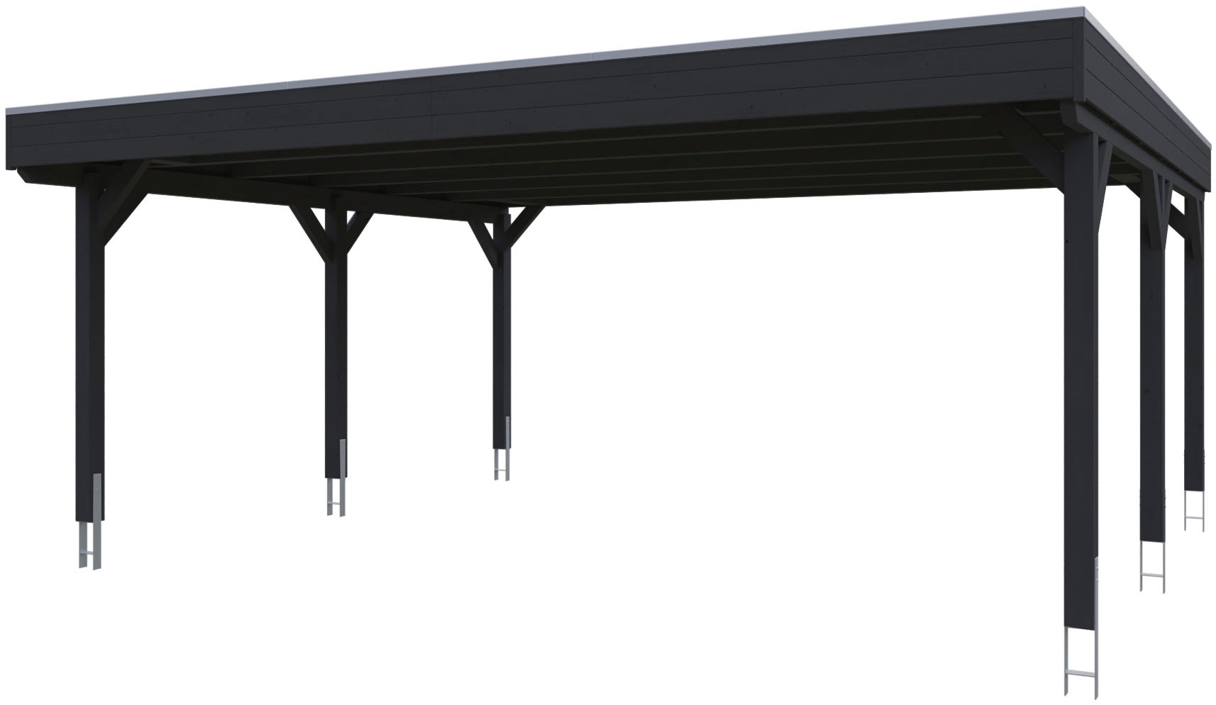 Skanholz Doppelcarport "Grunewald" Massivholz 590 cm Anthrazit