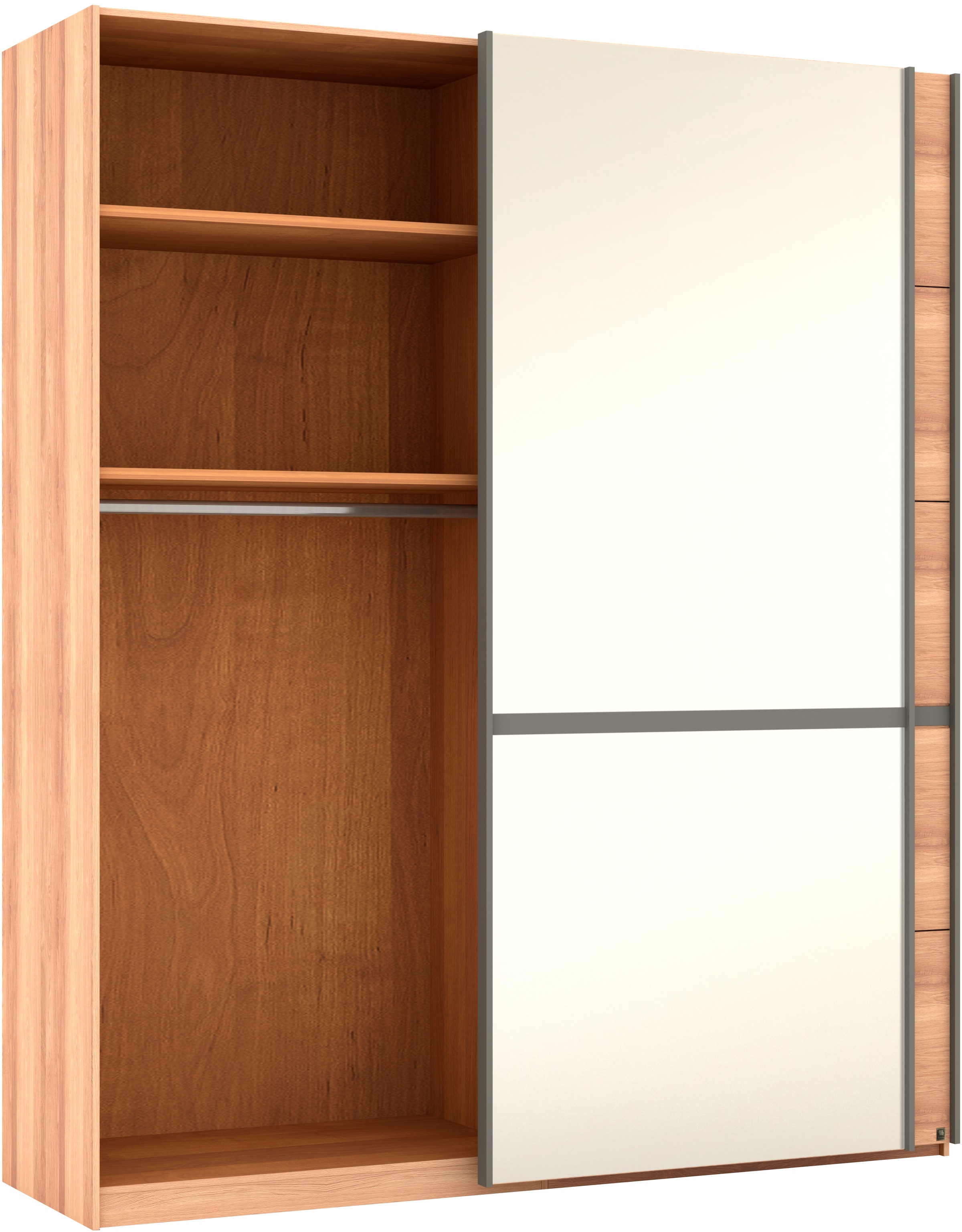 Musterring Schwebetürenschrank »Sorrent, Kleiderschrank, Schrank, Schiebetüren«, (Teilmassiv Eiche, MADE IN GERMANY), Türen in Eiche massiv mit Kassetten-Optik, verschiedene Maße verfügbar