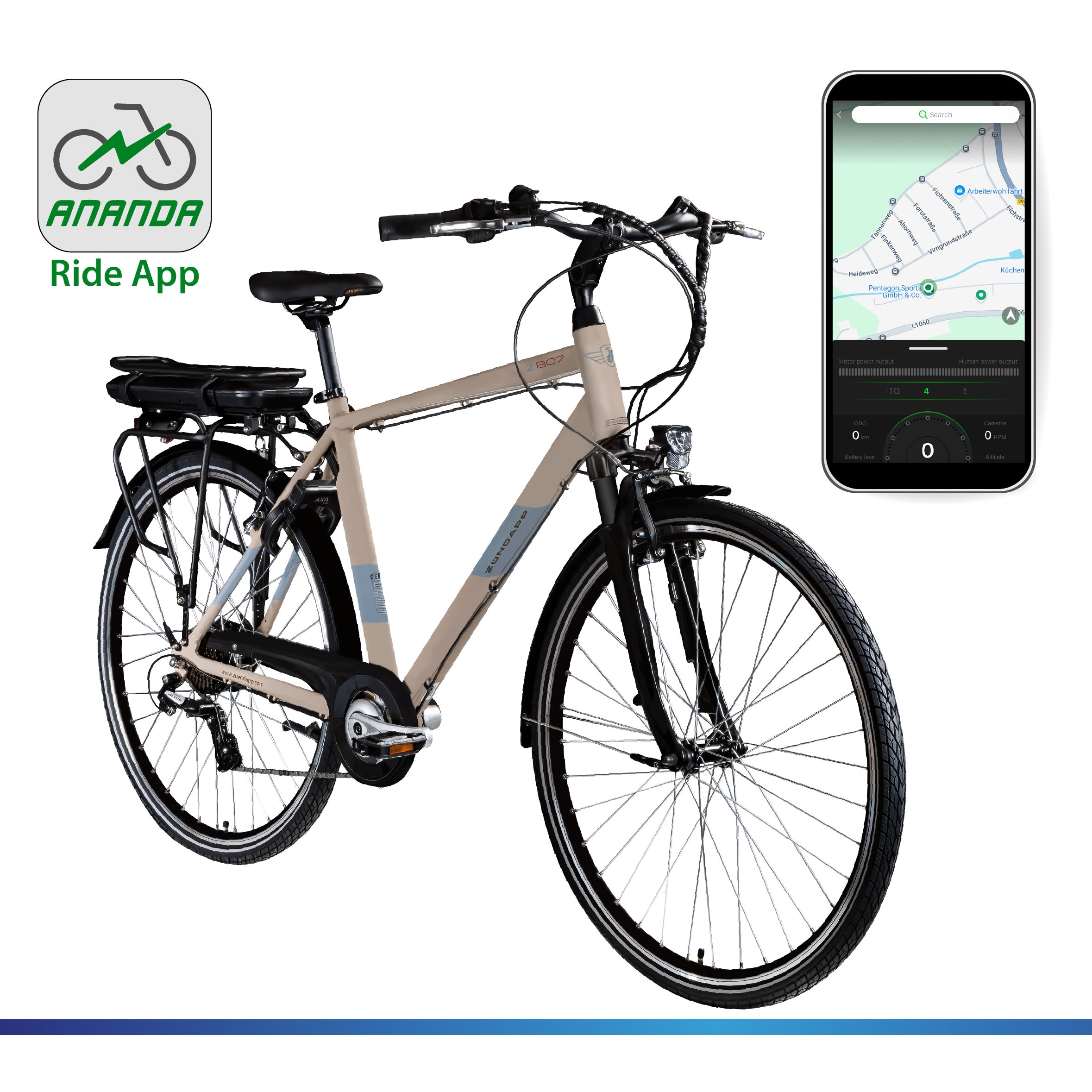 Zündapp E-Bike »Z807«, 7 Gang, Shimano, Altus, Heckmotor 250 W