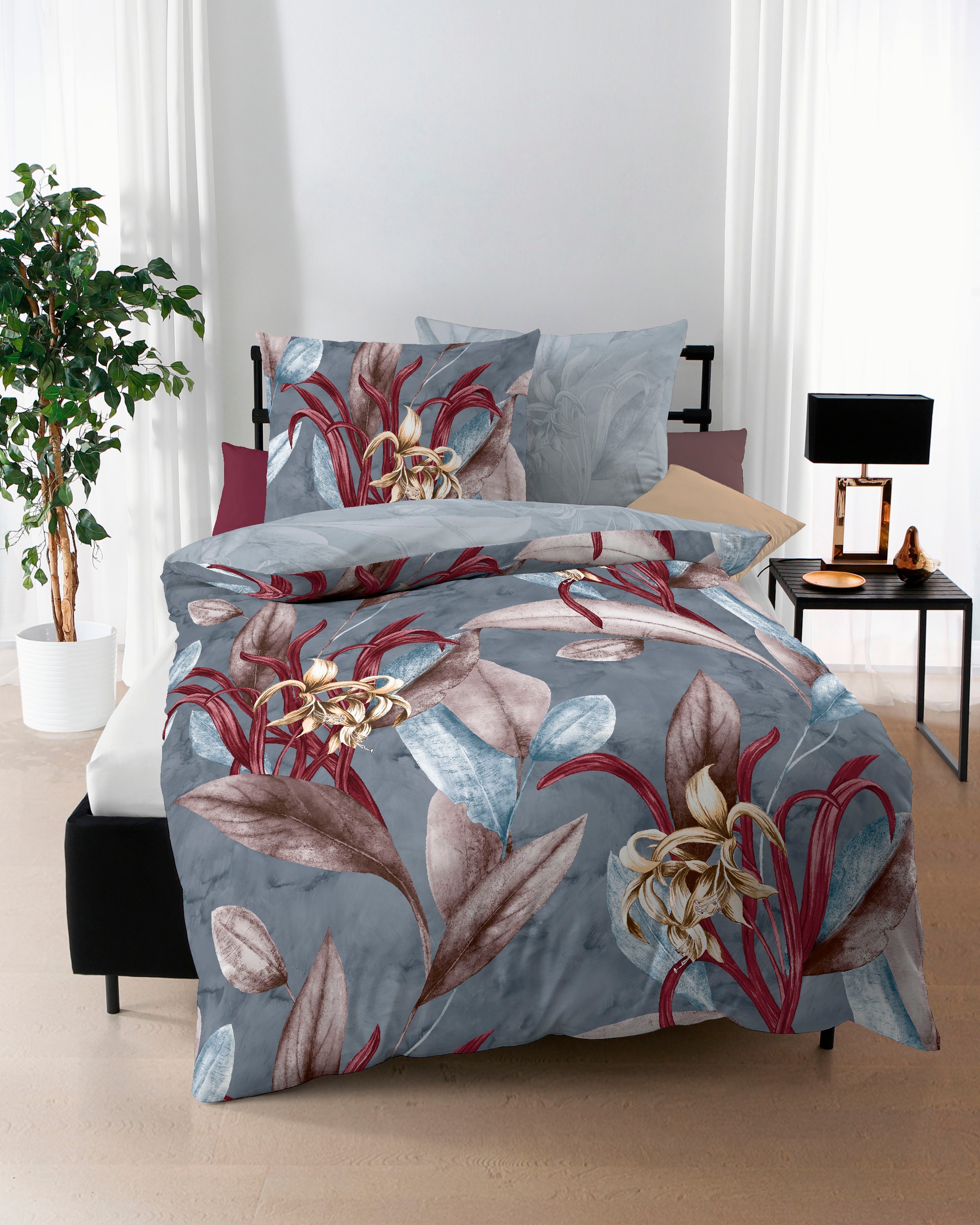 Kaeppel Bettwäsche "Asmara" 2 Stk. tlg. Mit großen Blumen günstig online kaufen