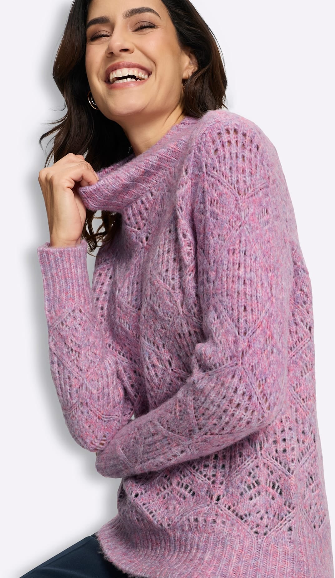 Inspirationen Ajourpullover »Stehkragen-Pullover«