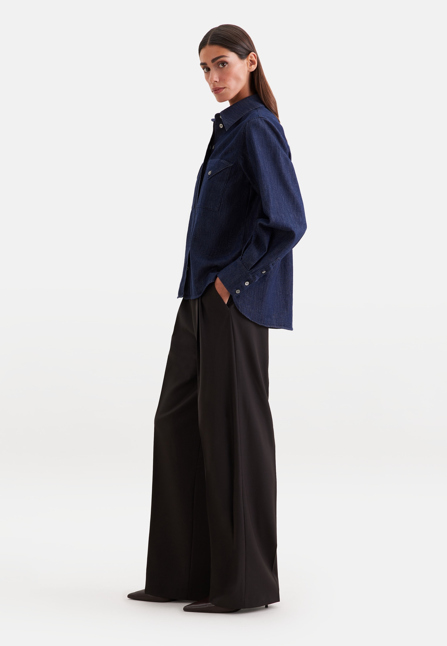 seidensticker Hemdbluse 1/1 Kragen Denim