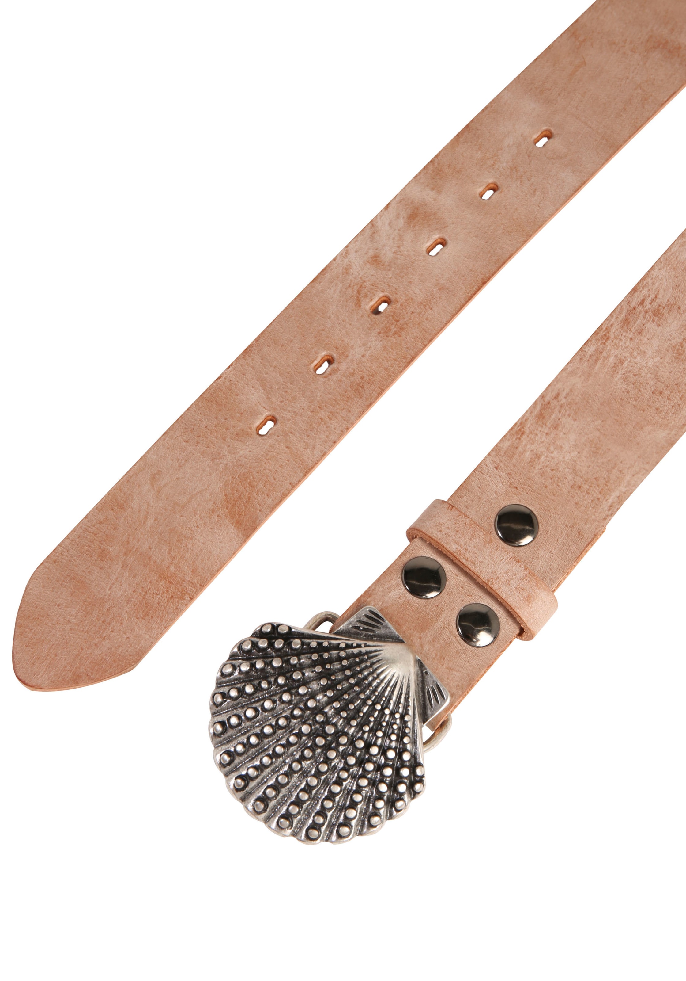 Rettungsring Gürtel Ledergürtel mit austauschbarer Schließe "Muschel Nieten günstig online kaufen