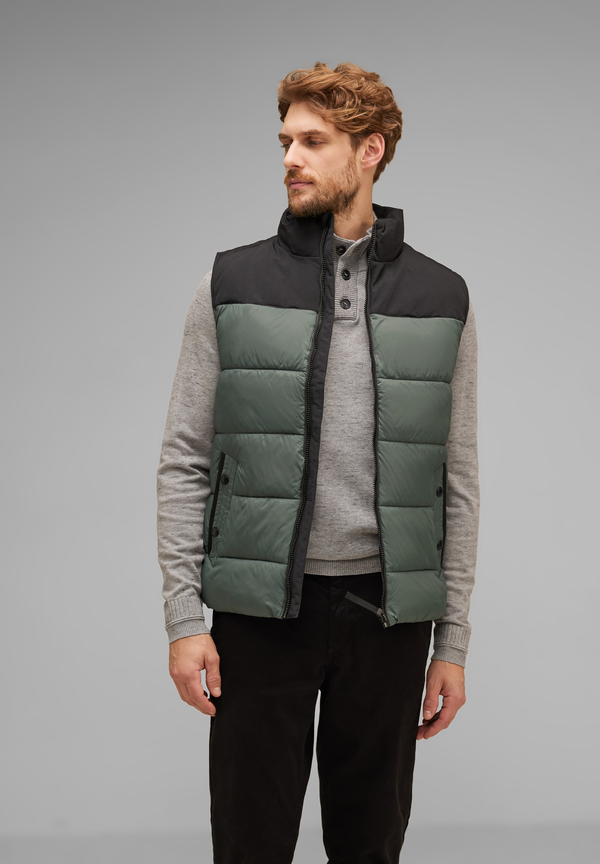 STREET ONE MEN Steppweste, aus softem Materialmix