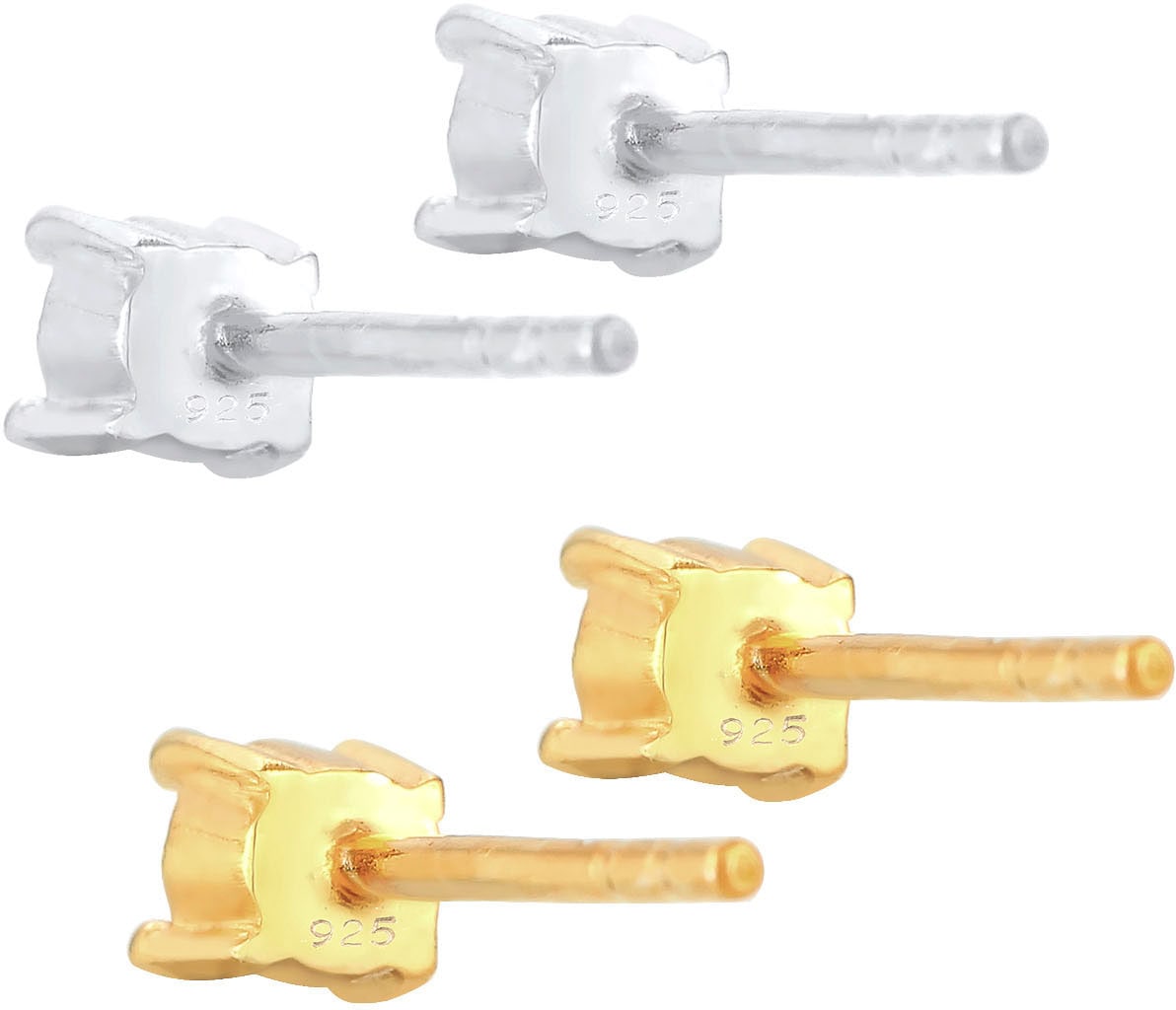 Elli Ohrstecker-Set »Schmuck Geschenk Silber 925 Ohrringe, 0308981219«, (Set, 4 tlg.), mit Glasstein