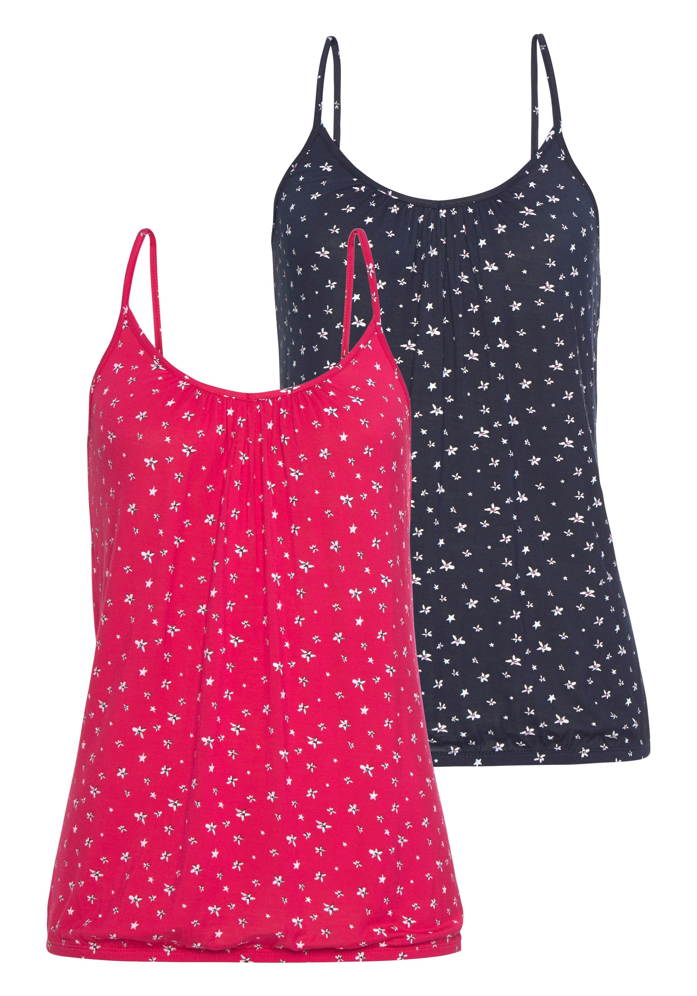 LASCANA Spaghettitop "mit Raffung am Ausschnitt", aus weichem Viskose-Stret günstig online kaufen