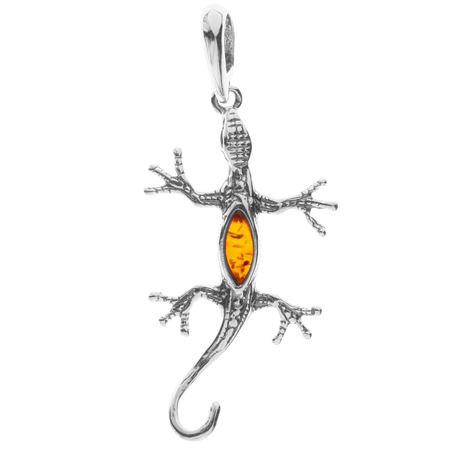"Kettenanhänger OSTSEE-SCHMUCK ""Ostsee-Schmuck Anhänger Salamander Anhänger Salamander"", weiß, Schmuckanhänger, Damen, 50 x 22mm, Silber 925