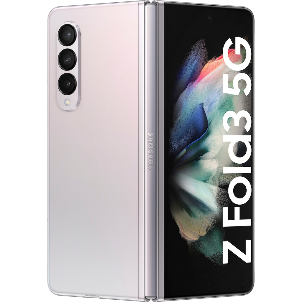 Samsung Smartphone »Galaxy Z Fold 3, 5G 256GB«, Phantom Silver, 19,19 cm/7,6 Zoll, 256 GB Speicherplatz, 12 MP Kamera