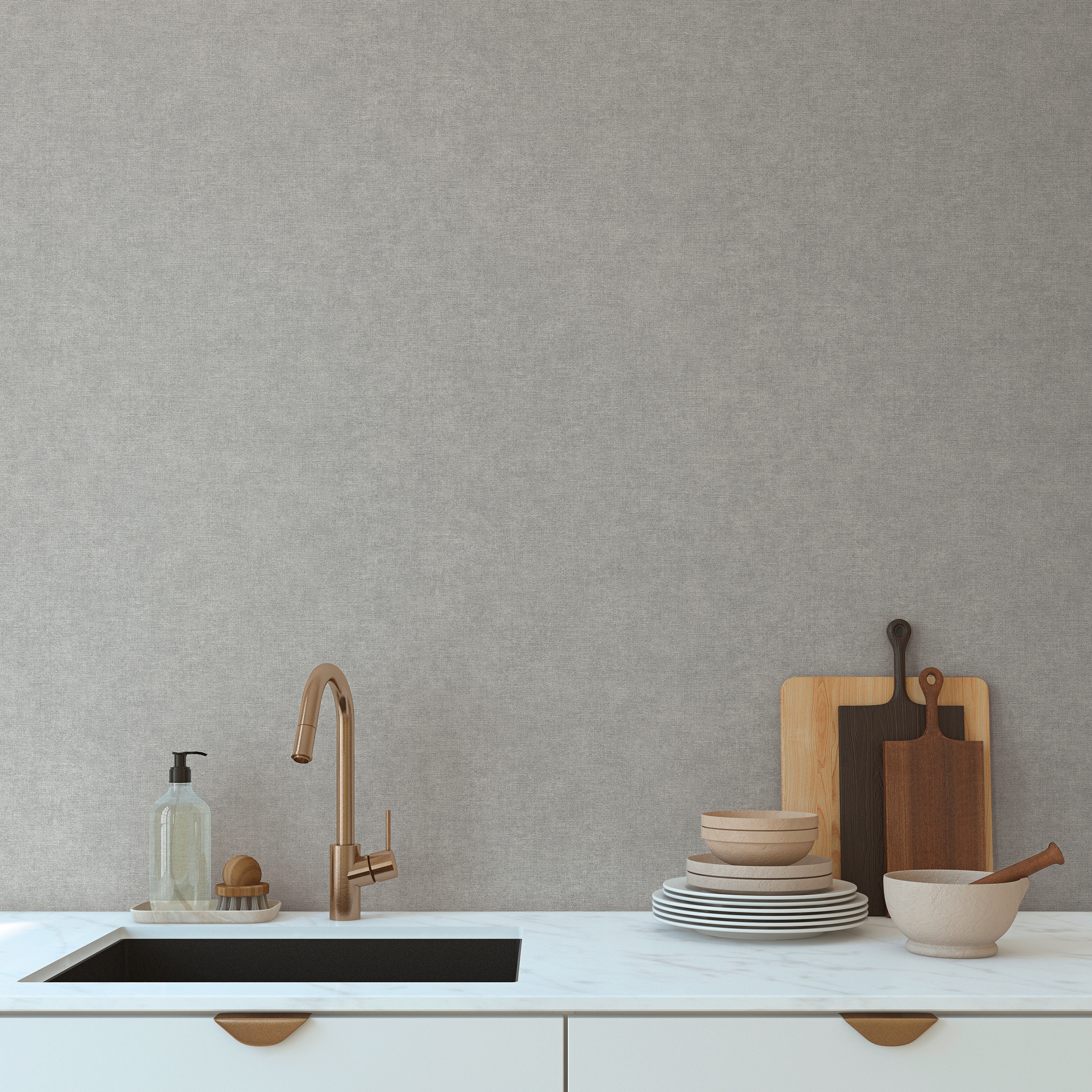 living walls Vliestapete »Smart Surfaces einfarbige Tapete Unitapete Struktur-Optik Landhaus« matt strukturiert Vliestapete Textil-Optik für Schlafzimmer Küche Wohnzimmer Uni Design