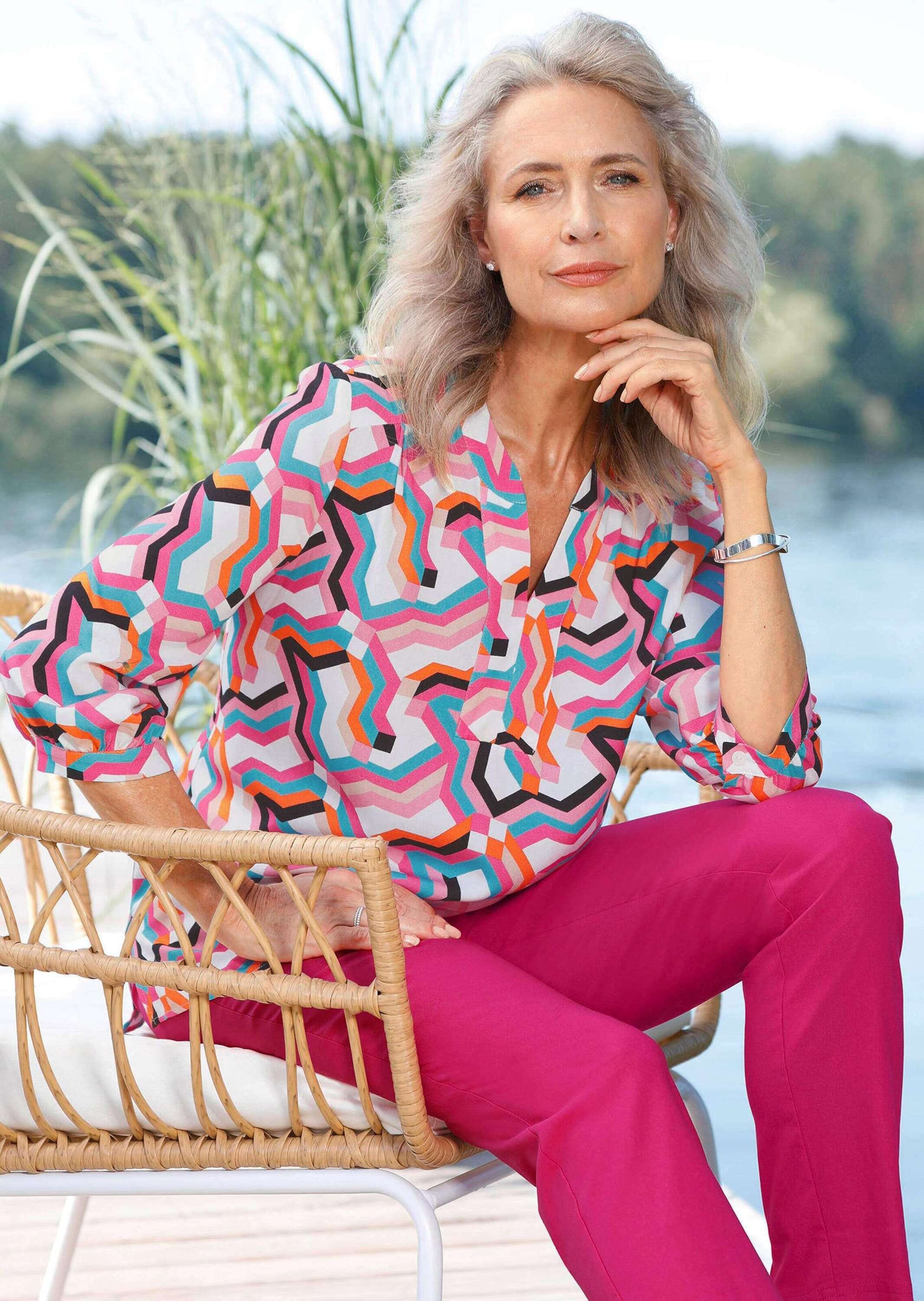 GOLDNER Tunika »Mit Allover-Print in Tunikaform, 3/4-Ärmeln«