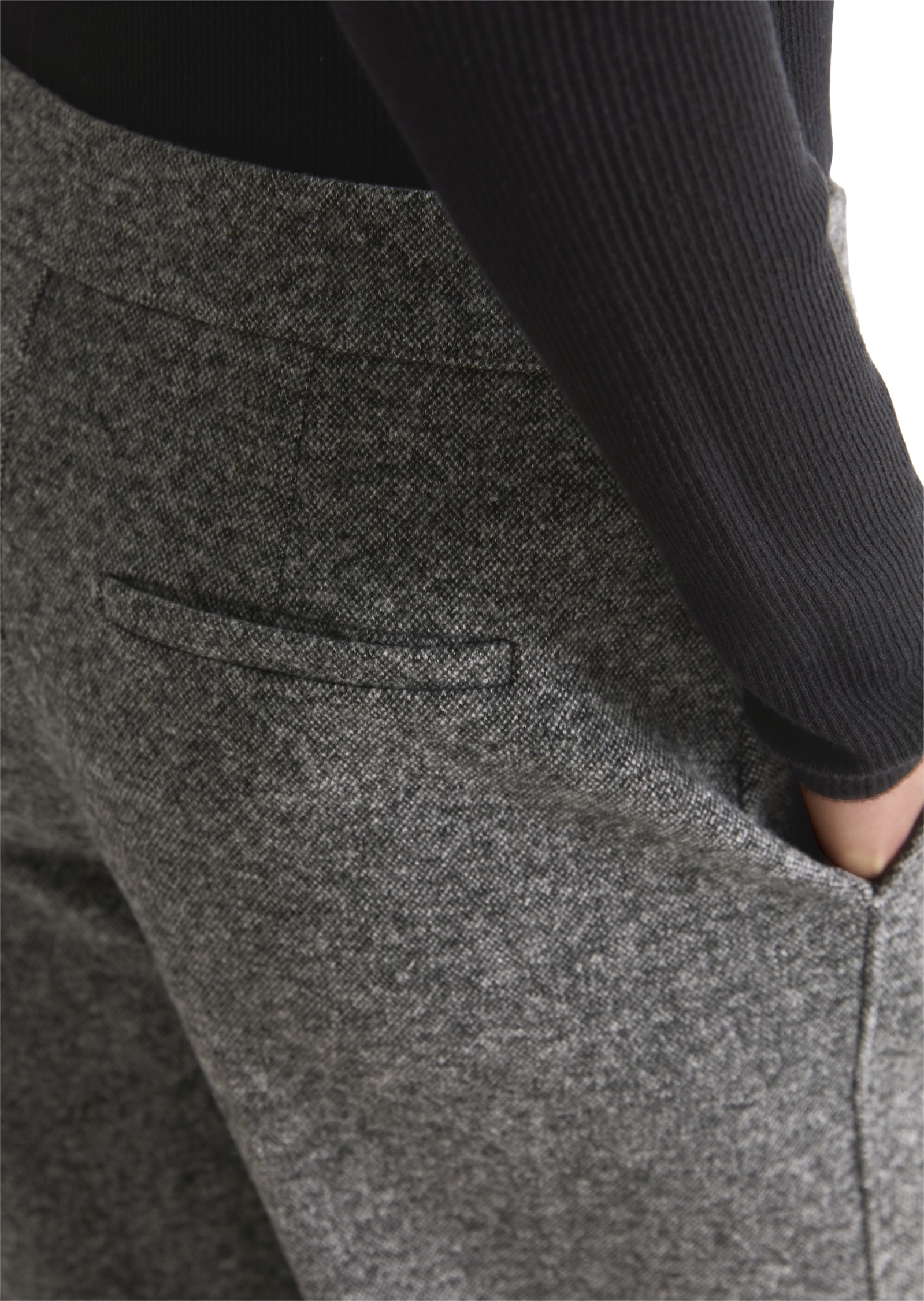 Thumbnail - Marc OPolo Jerseyhose relaxed fit, Tweed Jersey, Schlupfstyle