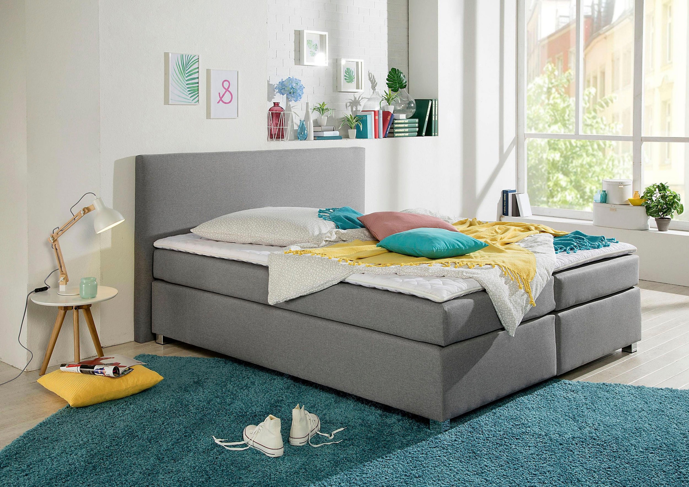 Home affaire Boxspringbett "Eliana" inkl. Topper, in 4 Breiten, 3 Matratzen günstig online kaufen