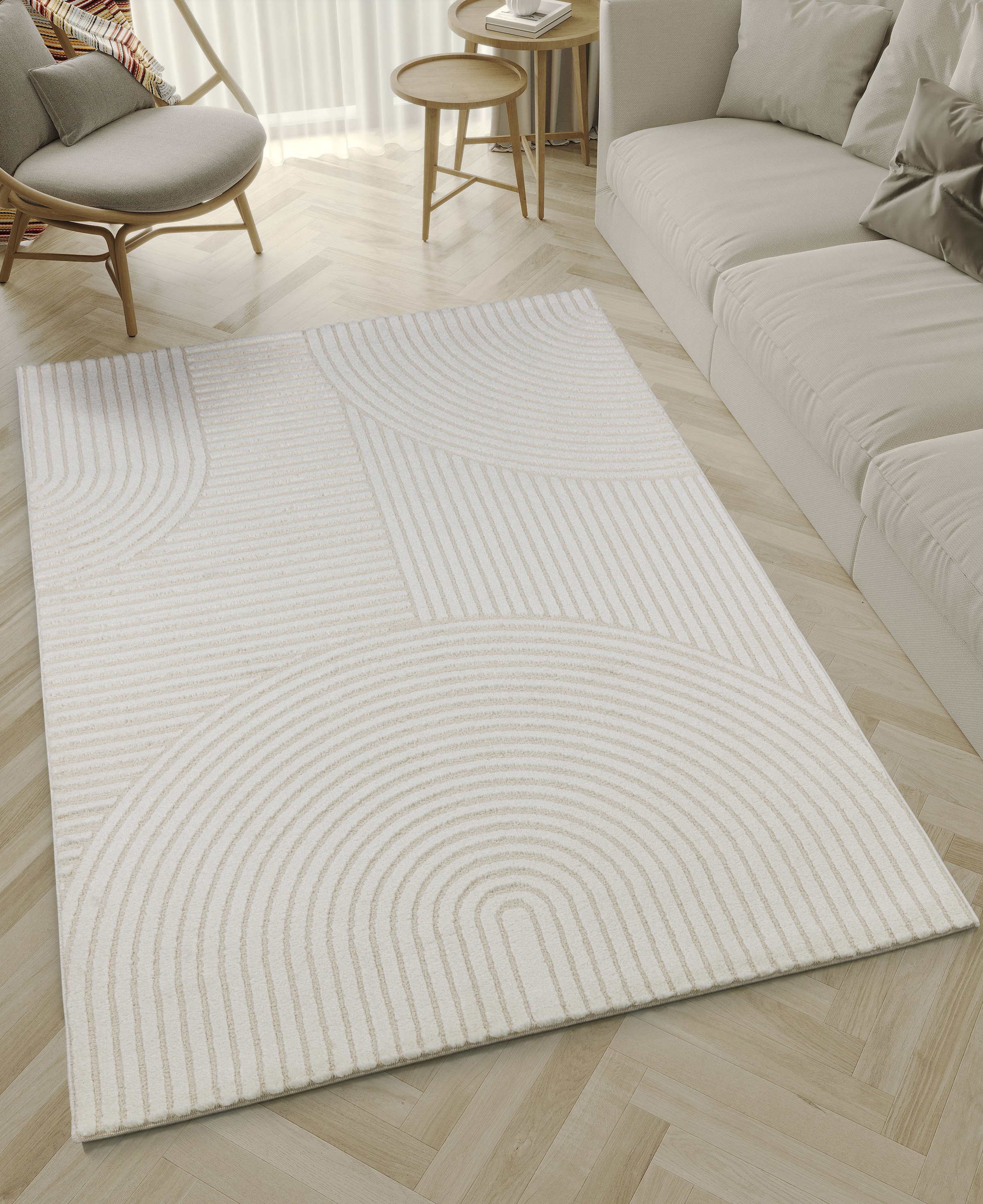 the carpet 1100000002199 "Everest Hoch-Tief-Struktur" rechteckig 14 mm Höhe Wohnzimmer Teppich, hohe Flordichte, 3D-Effekt, weiche Oberfläche