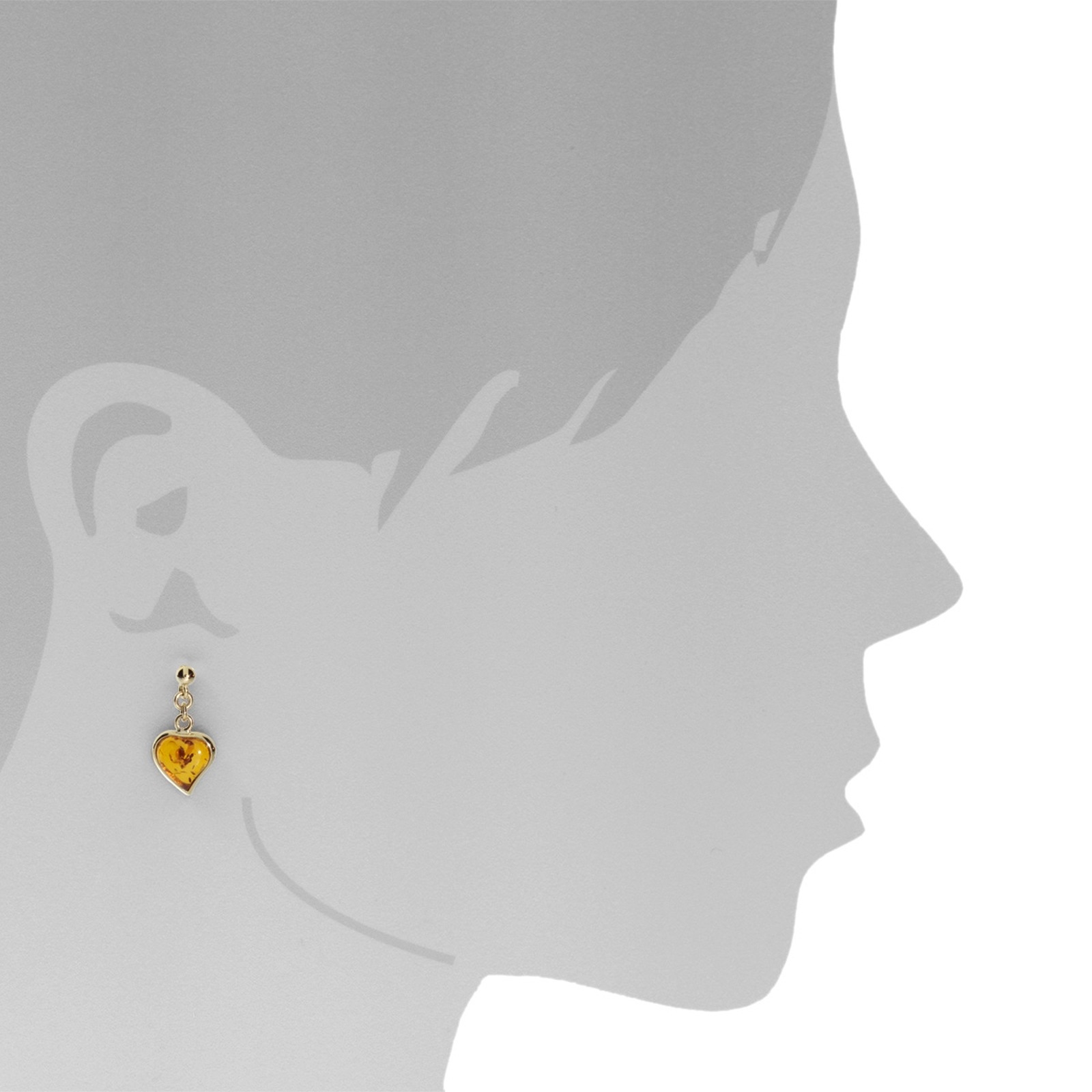OSTSEE-SCHMUCK Paar Ohrhänger »- Herz - Gold 333/000 - Bernstein«