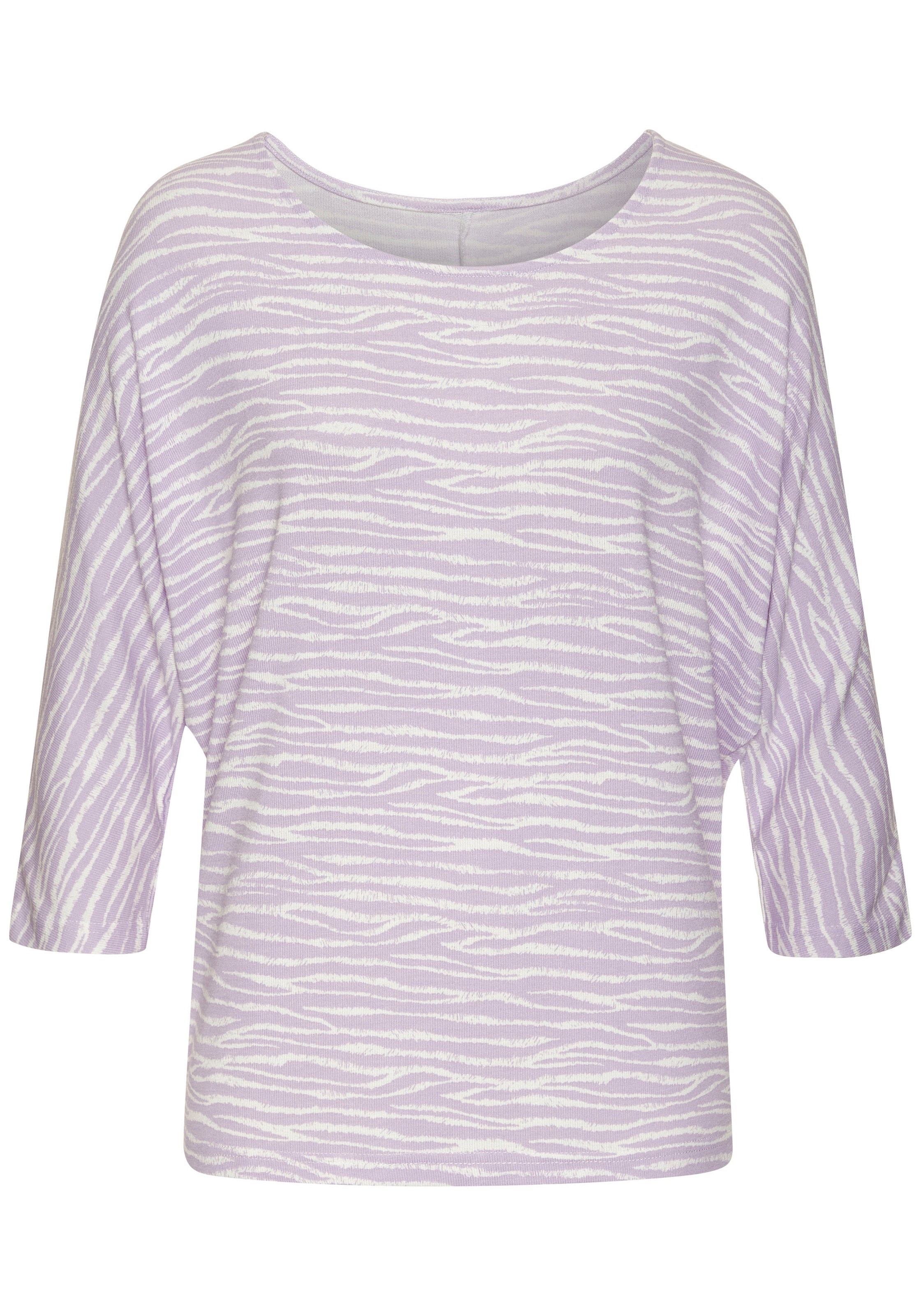 LASCANA 3/4-Arm-Shirt "mit modischem Zebra-Muster", aus weichem Viskose-Str günstig online kaufen