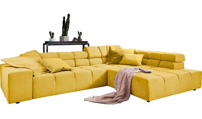 Ecksofa »Ancona incl. Kopfteilverstellung, Zierkissen B/T/H: 319/210/70 cm«