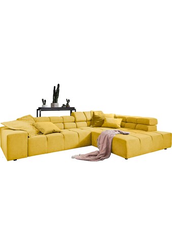 Ecksofa »Ancona incl. Kopfteilverstellung, Zierkissen B/T/H: 319/210/70 cm«