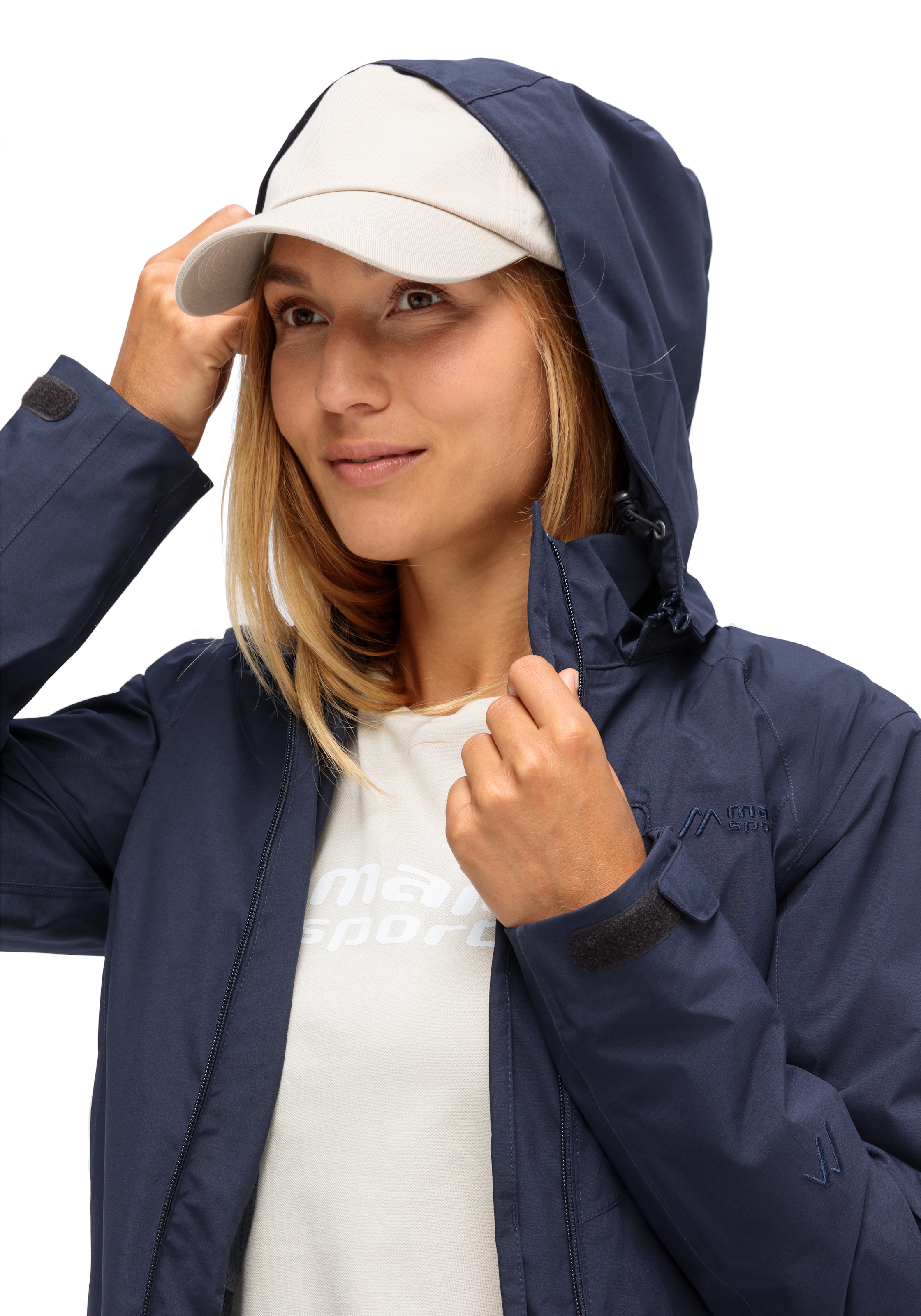 Maier Sports Outdoorjacke »Perdura rec W«, Damen Funktionsmantel, wasserdichter Mantel mit Kapuze, Wanderjacke