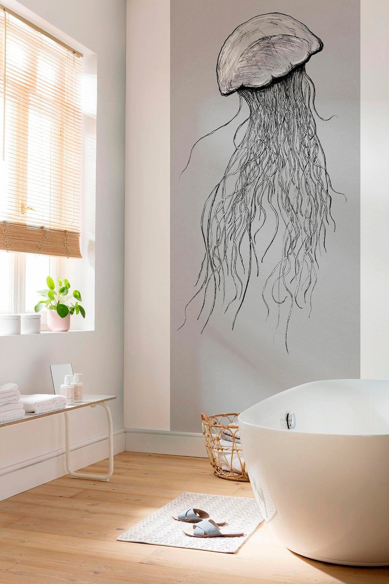 Komar Vliestapete »Digitaldruck Vlies -  Jellyfish Panel - Größe 100 x 250 cm« bedruckt glatt Wohnzimmer, Schlafzimmer
