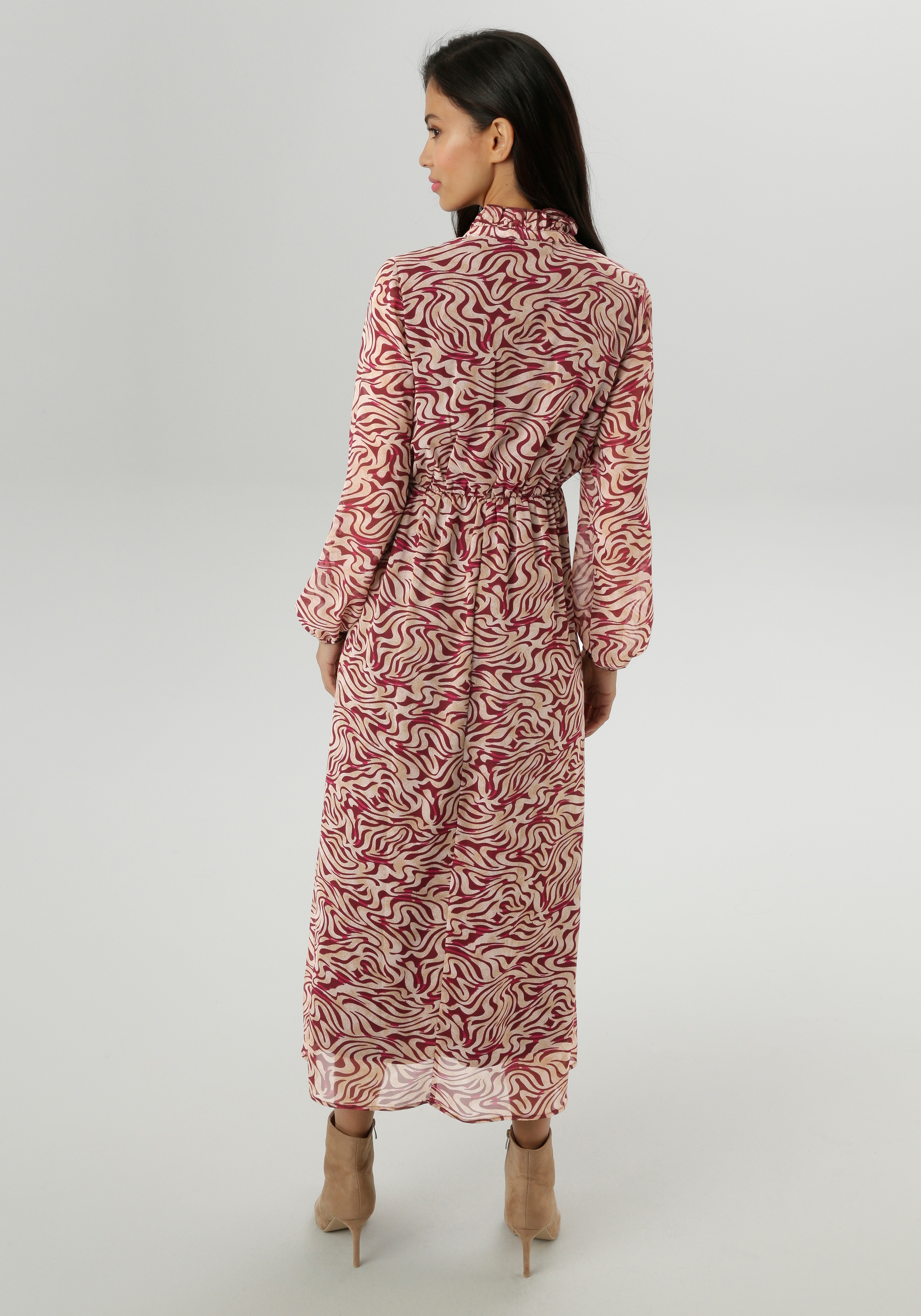 Aniston SELECTED Maxikleid, mit aufwendiger und dekorativer Biesenverarbeitung - NEUE KOLLEKTION
