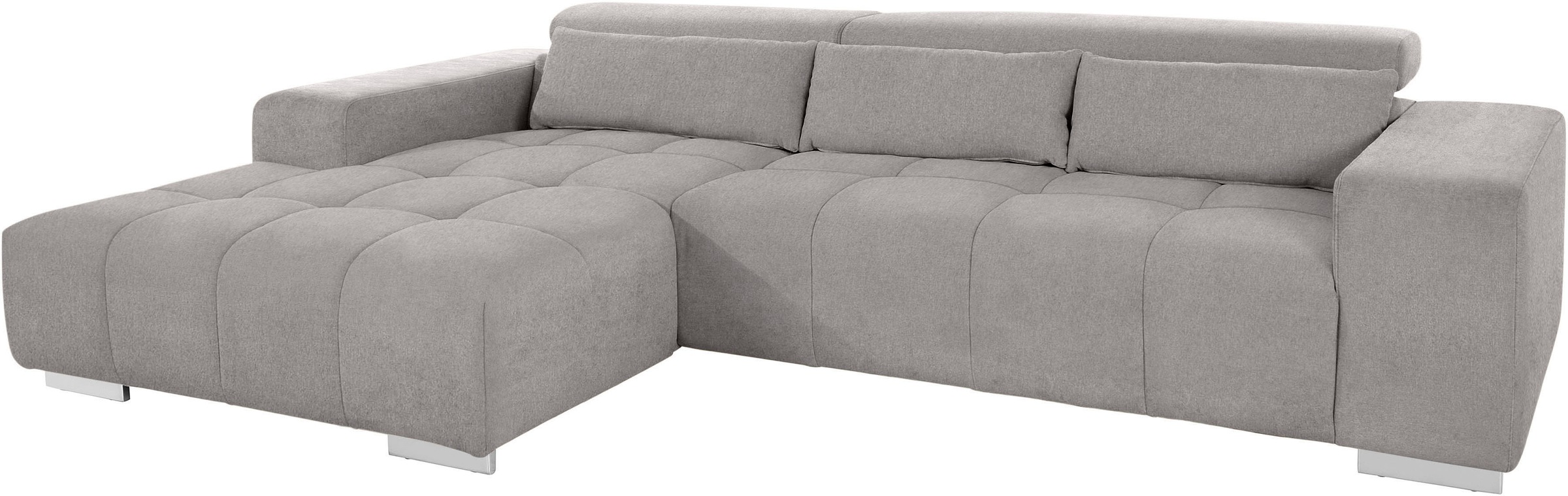 COTTA Ecksofa »Orion L-Form«, mit Kopfteilverstellung & 3 Nierenkissen