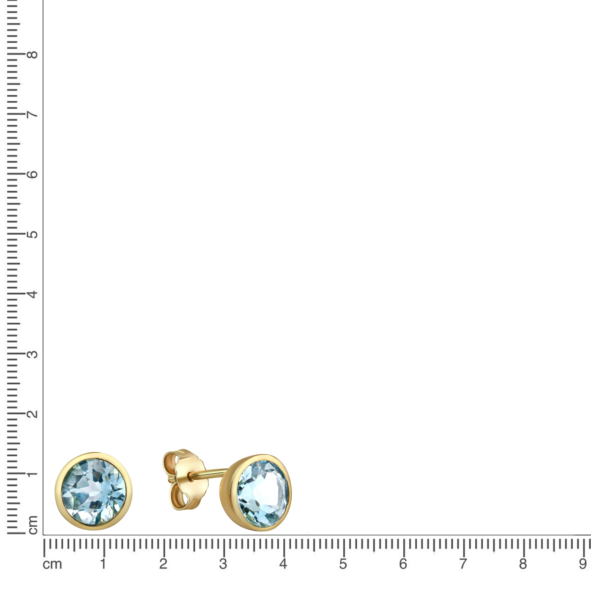 Fascination by Ellen K. Paar Ohrstecker »Gold 375 mit Blautopasen 7mm«