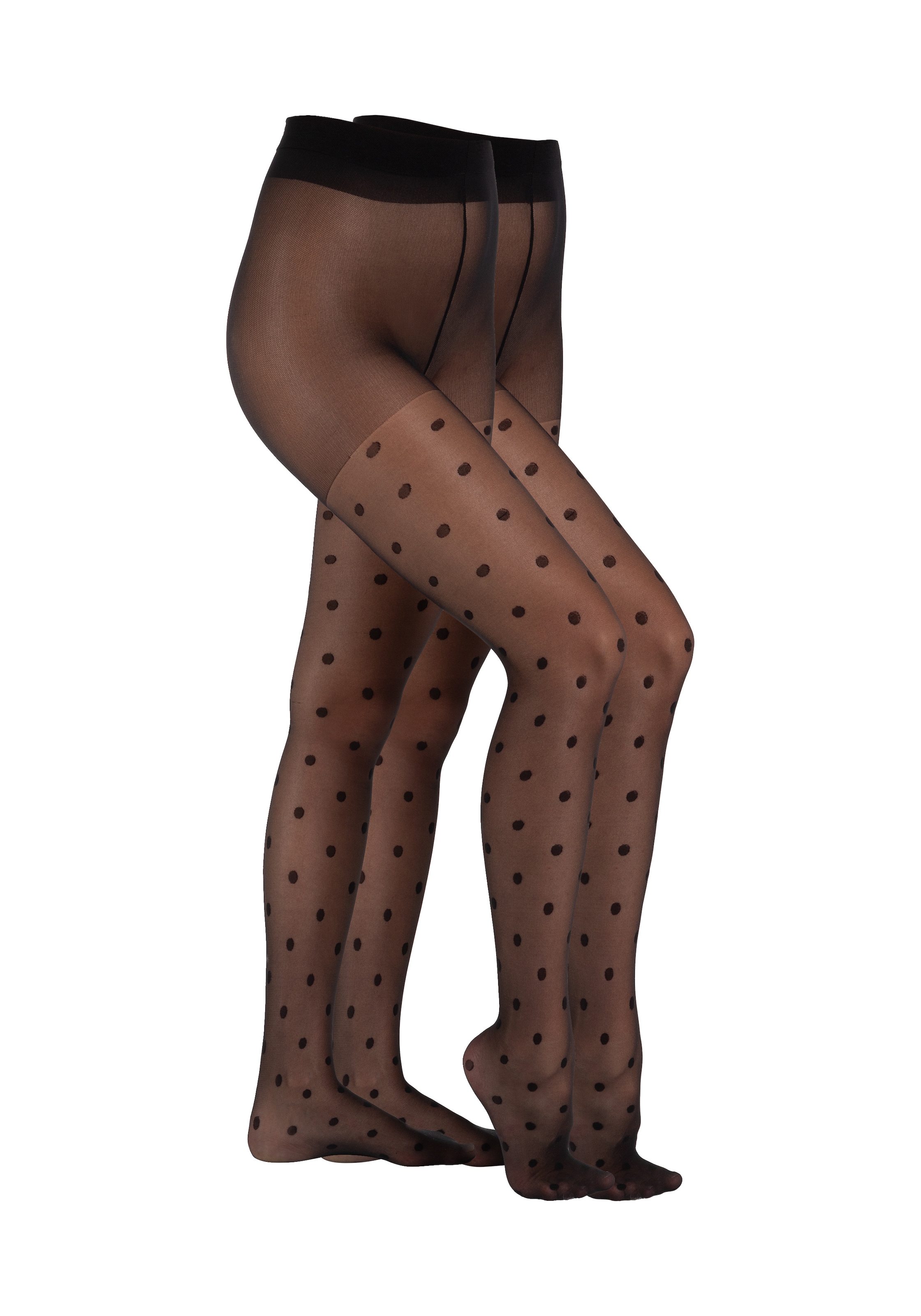 Camano Feinstrumpfhose »Fine fashion«, (2er Pack), Big Dots