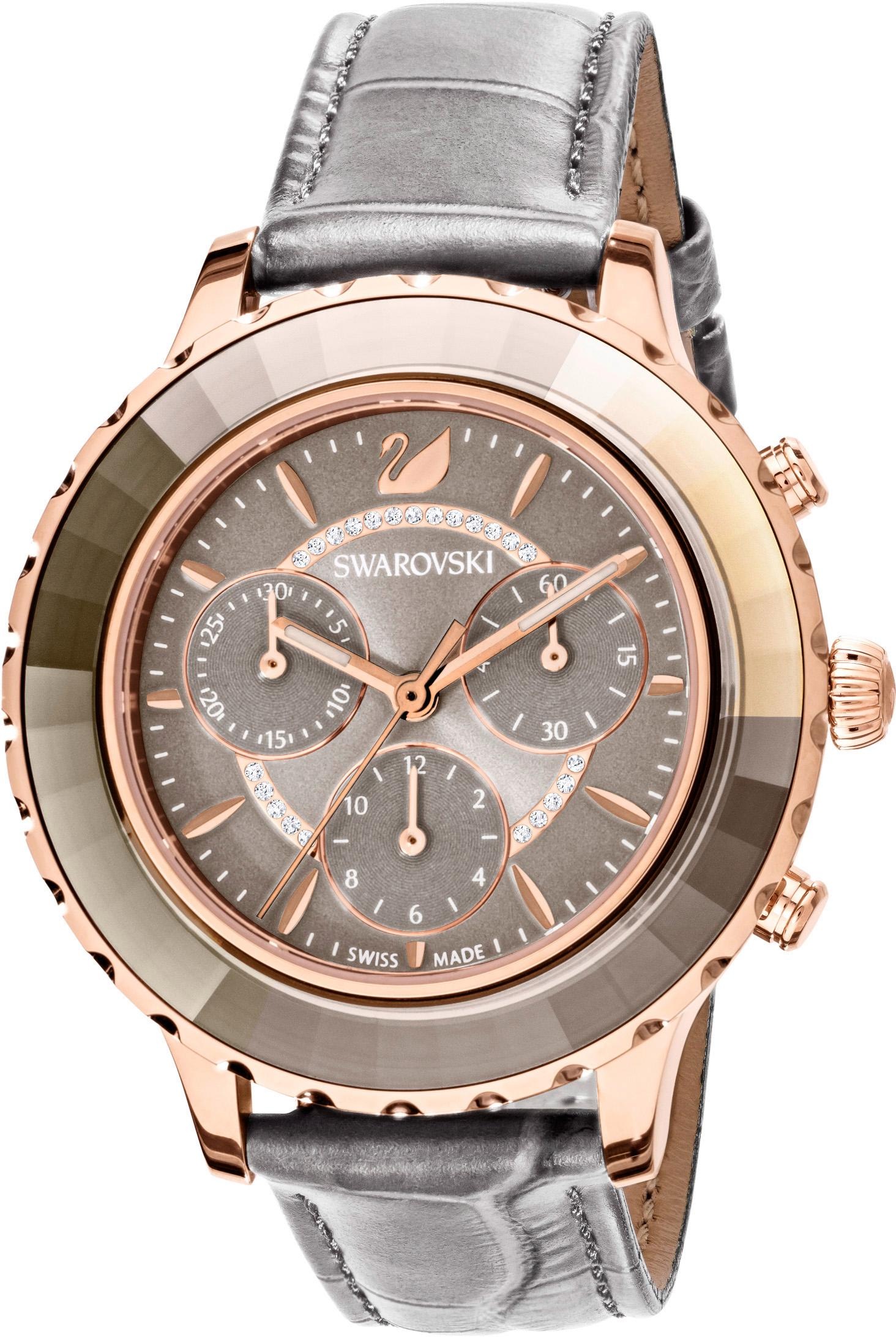 Swarovski Chronograph »Octea Lux Chrono, 5452495«, Armbanduhr, Quarzuhr, Damenuhr, Swarovski-Kristalle, Swiss Made